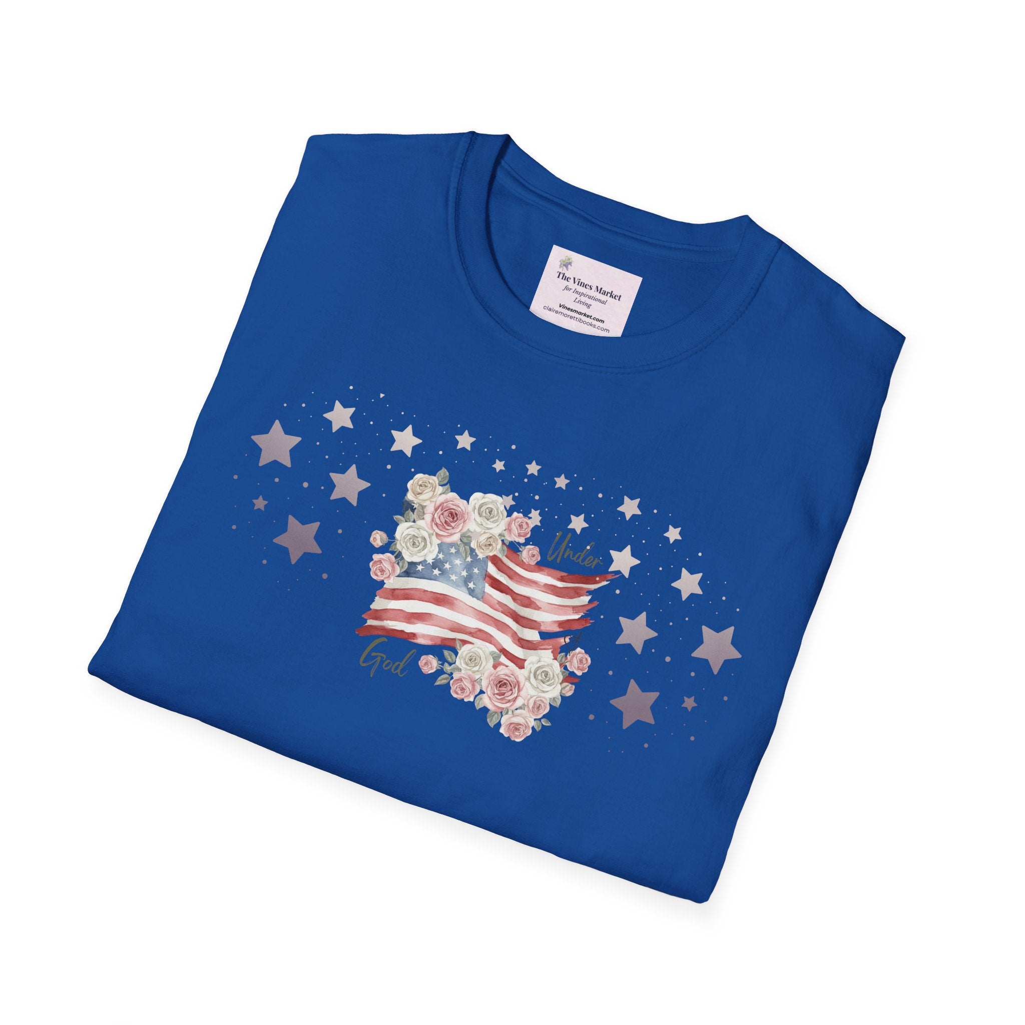 Under God | Watercolor Flag & Roses Women’s Tee