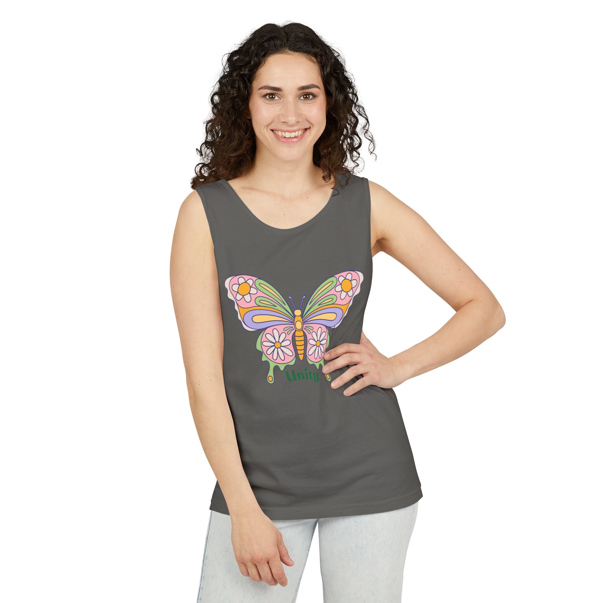 Soft Garment-Dyed Tank Top for Her:  Unity Heals