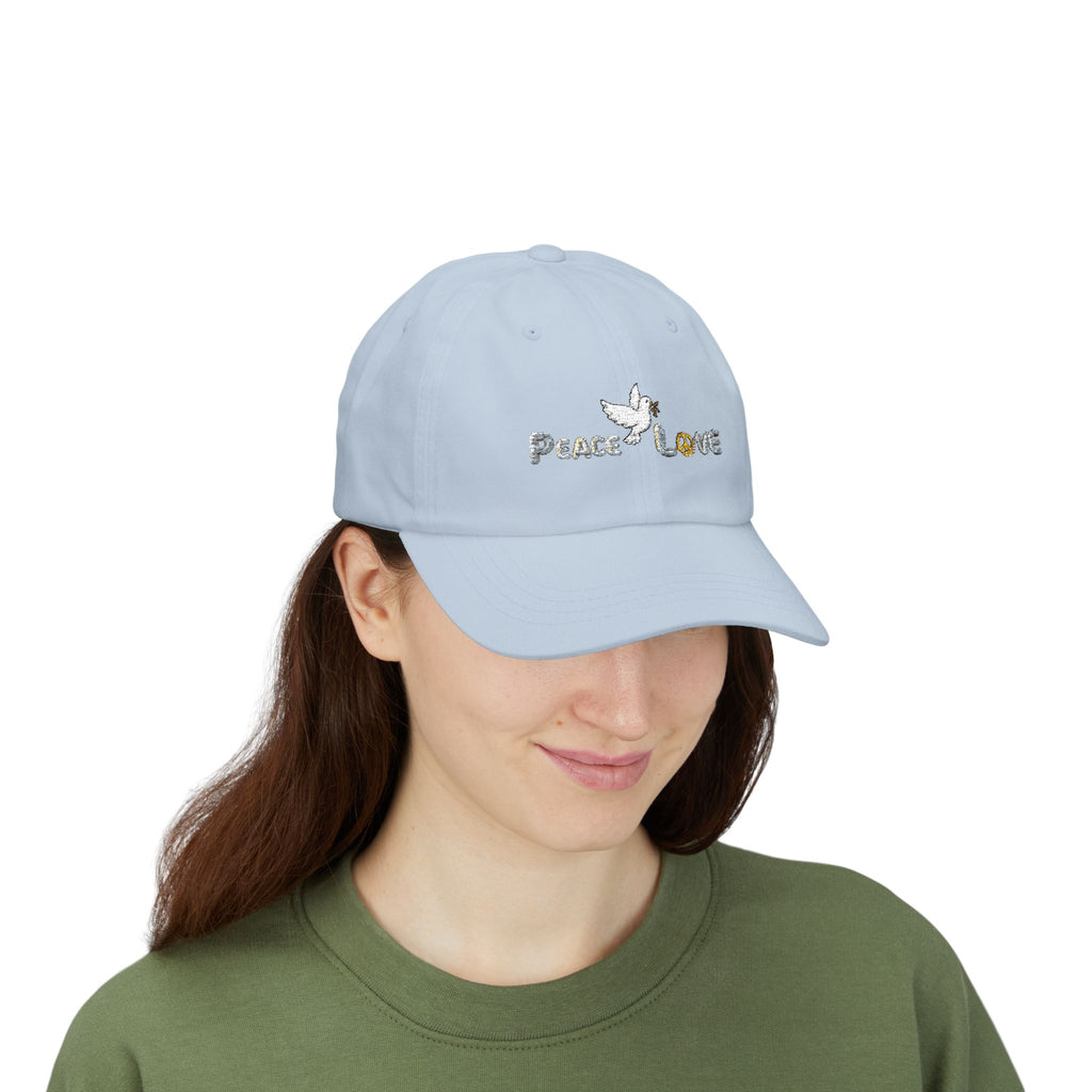 Unisex Peace and Love Adult Embroidered Cap