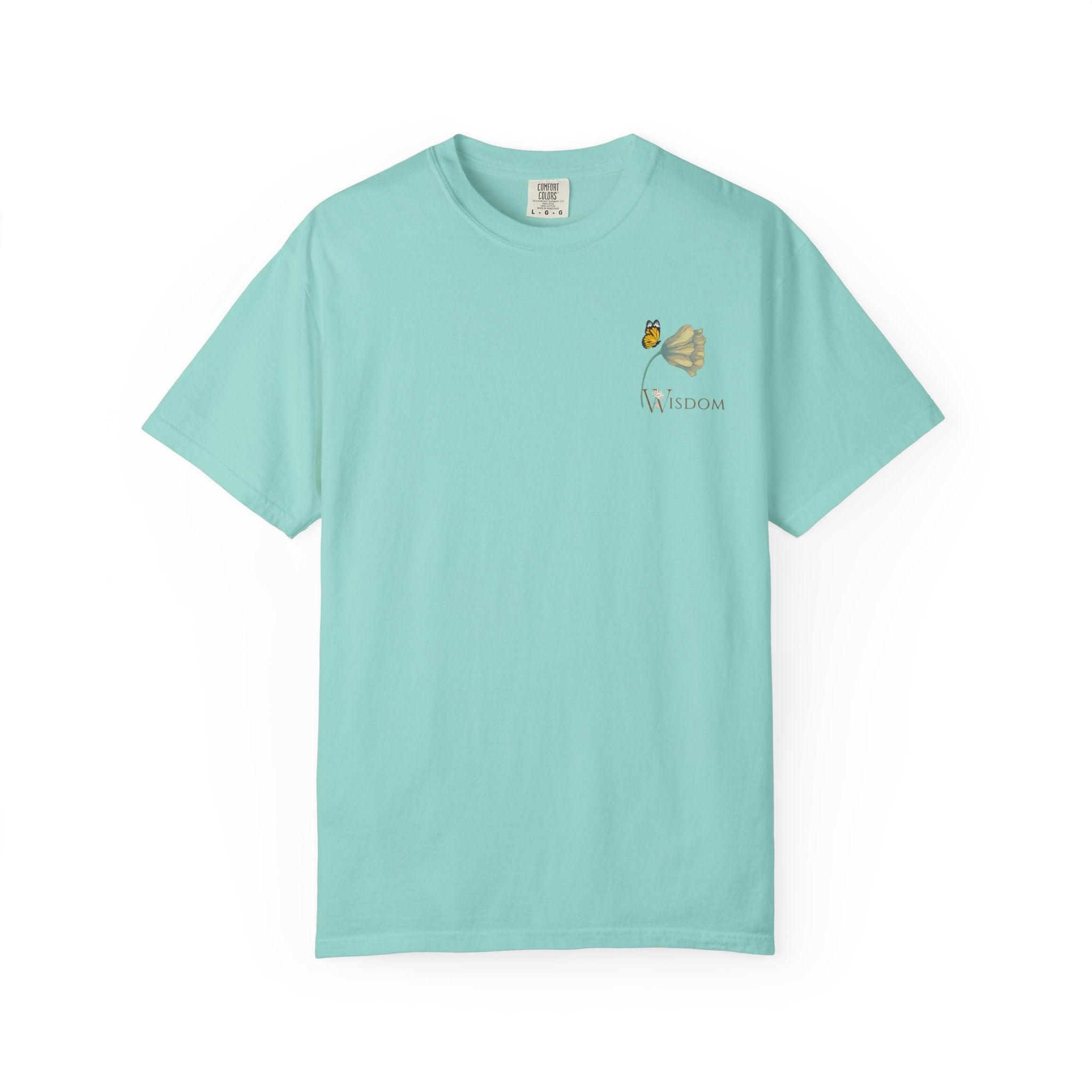 Whispers Collection™ | “Wisdom” Comfort Colors® Garment-Dyed Tee | Inspirational Botanical Shirt | Literary Minimalist Graphic Tee Women Adult