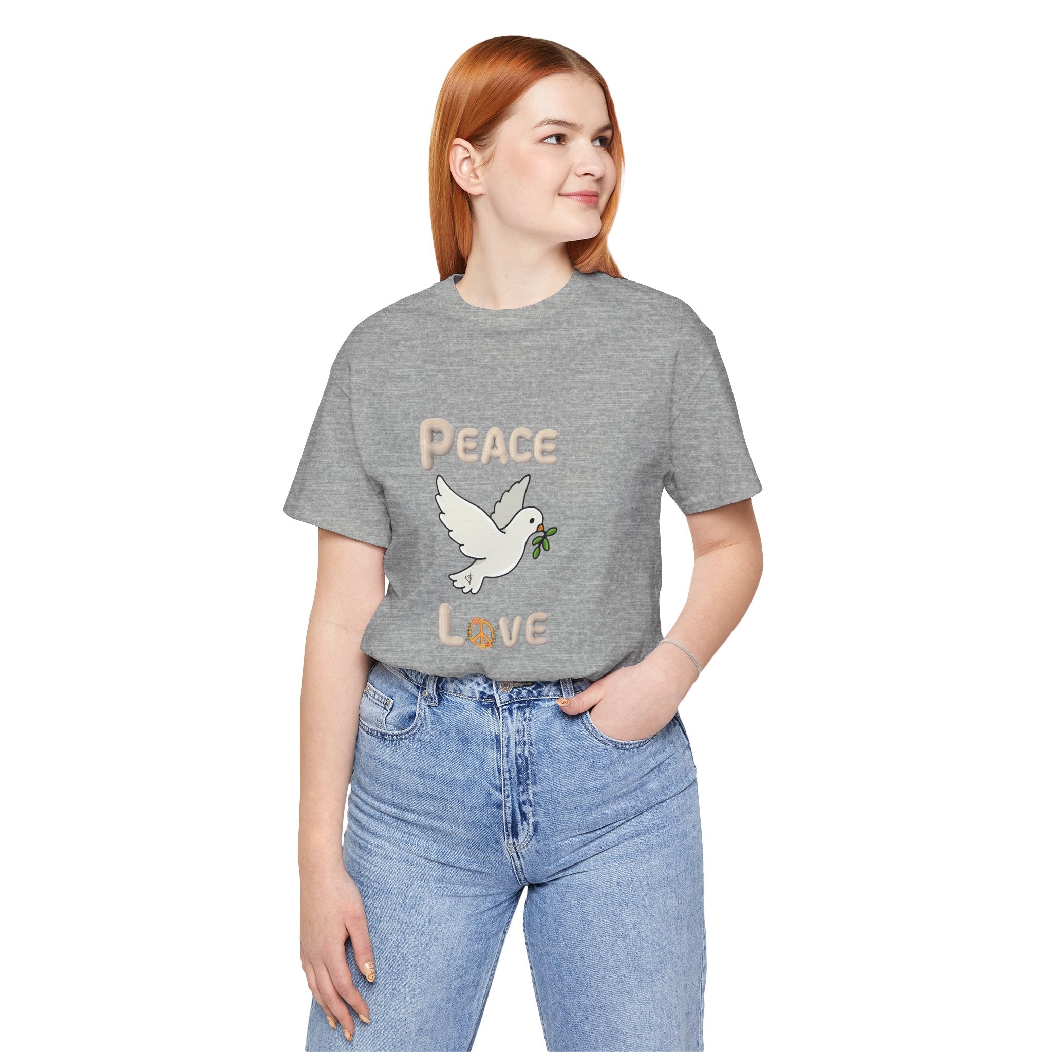Adult Female Relaxed Comfort Tee:  Peace and Love
