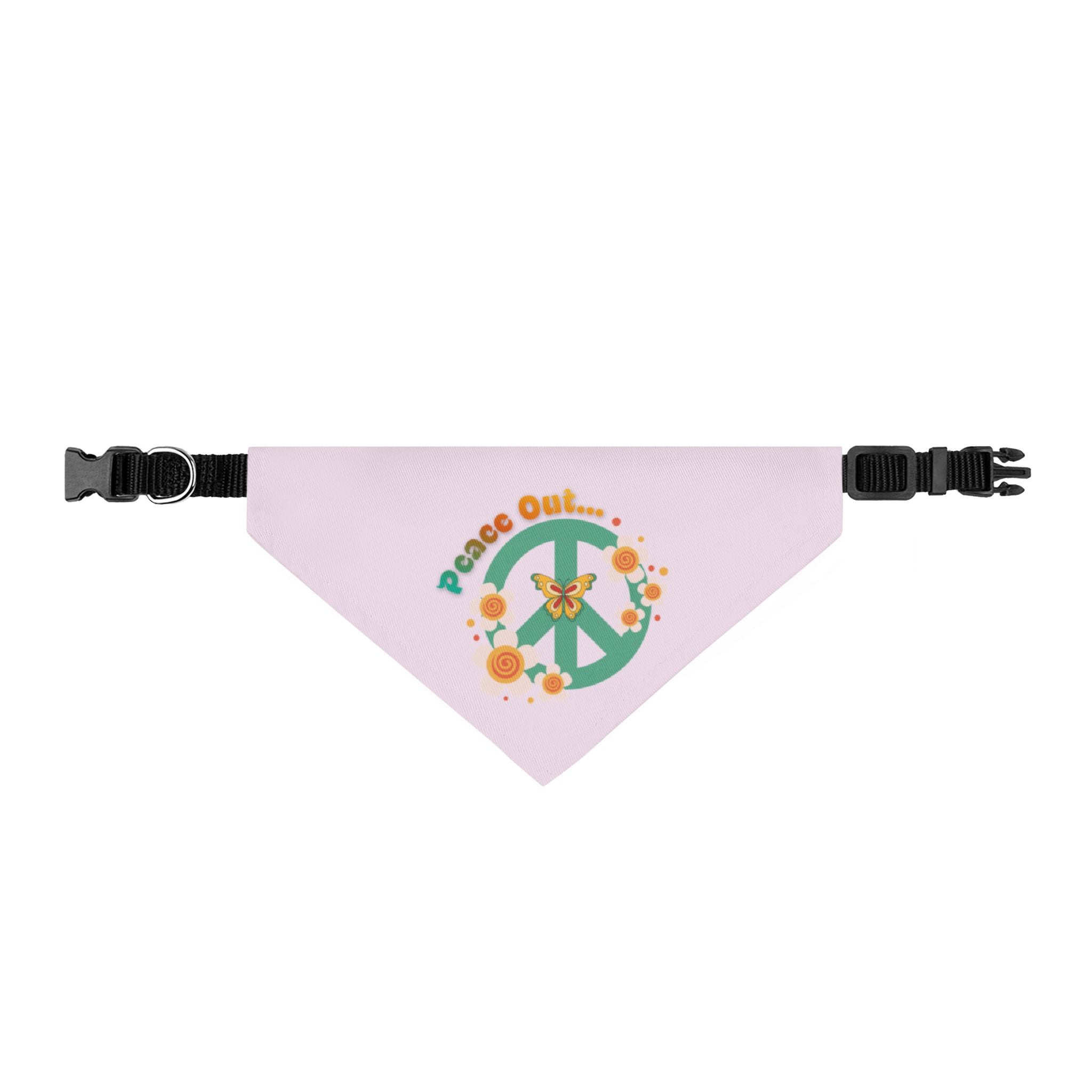 Peace and Love Clip-On Pet Bandana — Peace out