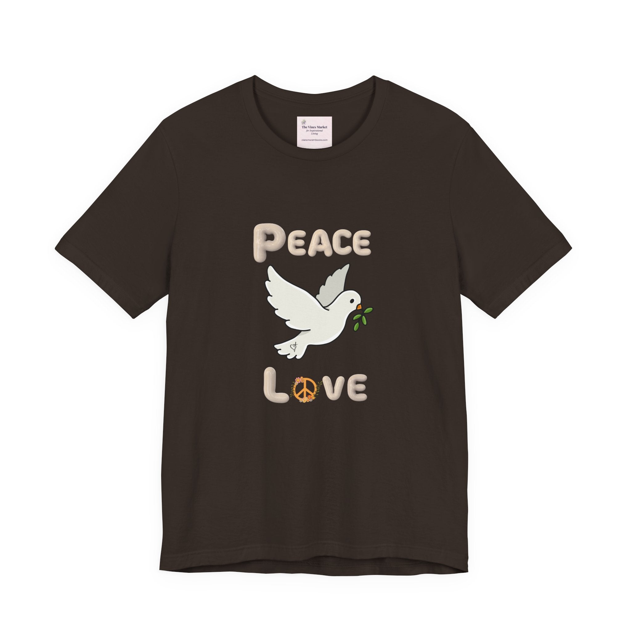 Adult Female Relaxed Comfort Tee:  Peace and Love