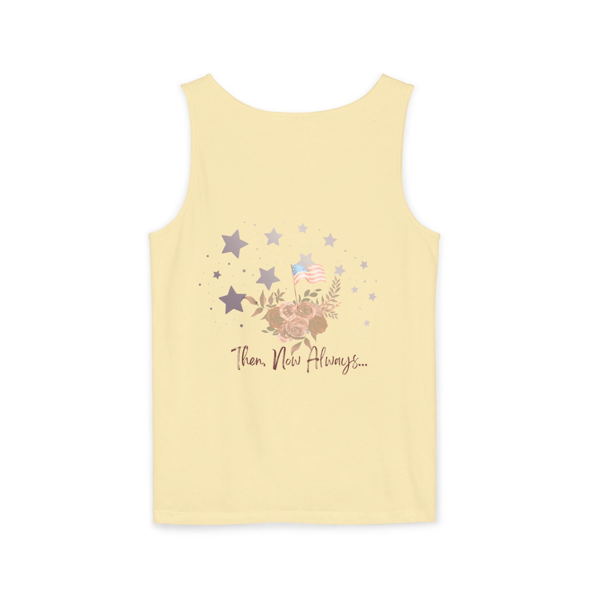 Then, Now and Always | Watercolor Flag & Roses Women's Tank Top
