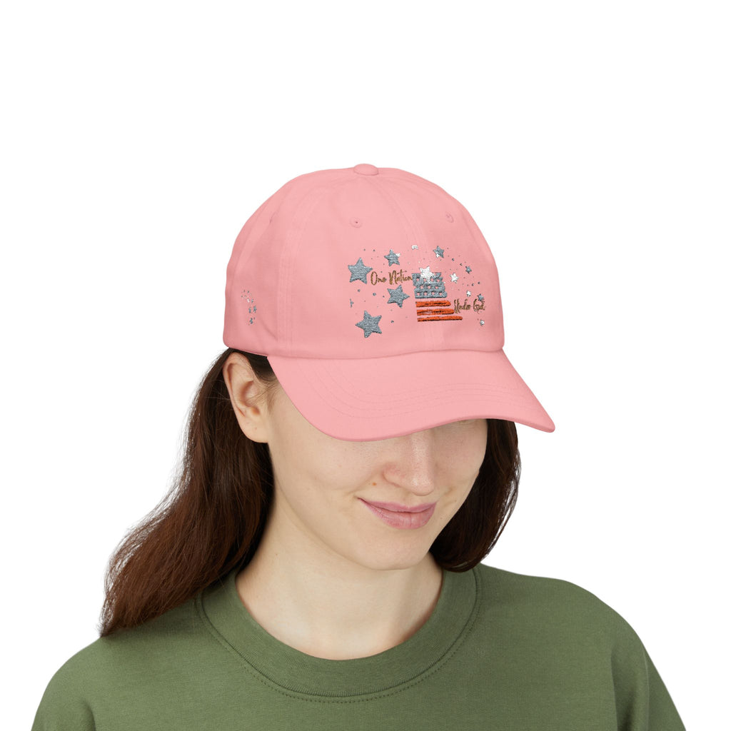 One Nation Under God | Embroidered Stars & Flag Dad Cap