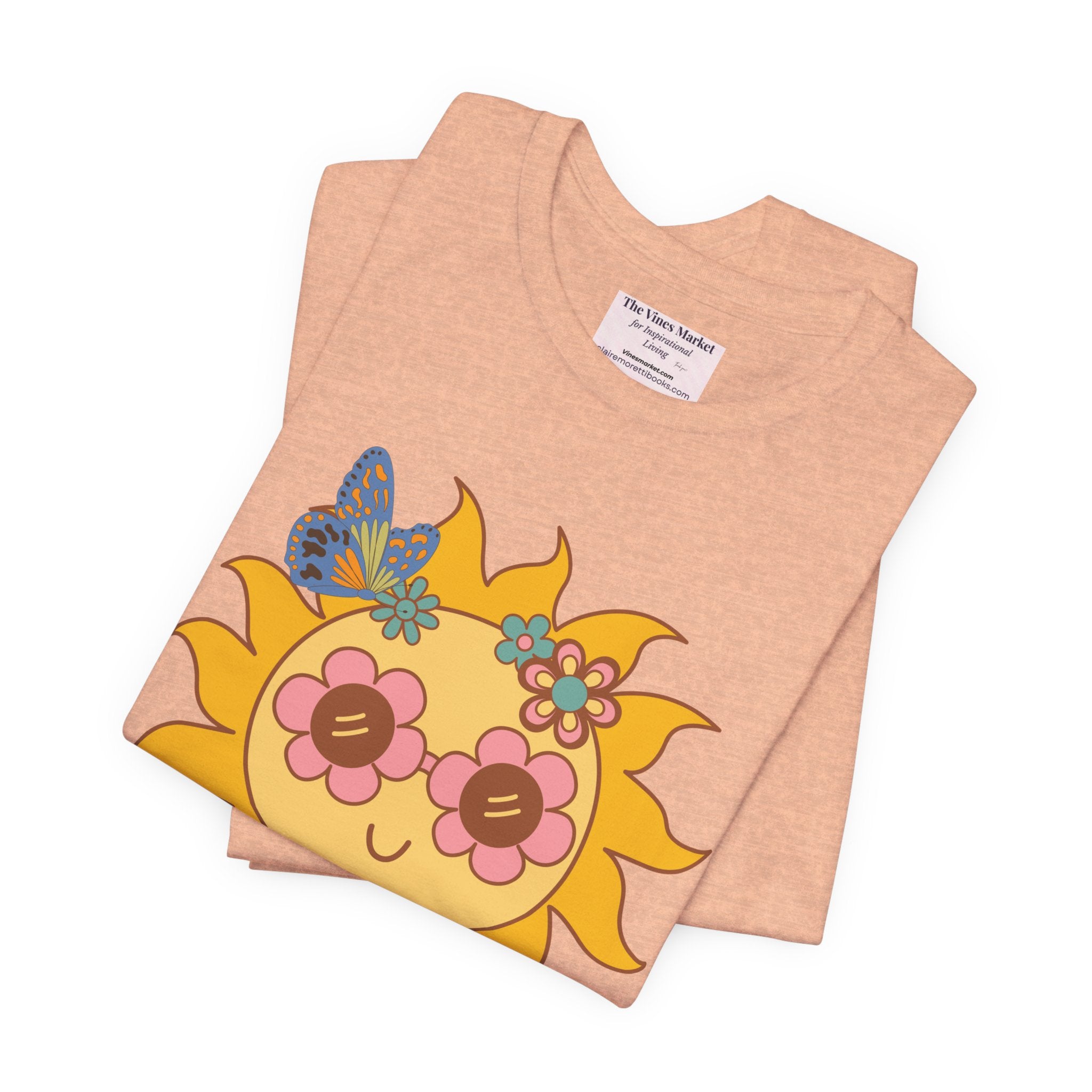 Groovy Sunflower Tee — 70s Retro Sun Graphic T-Shirt