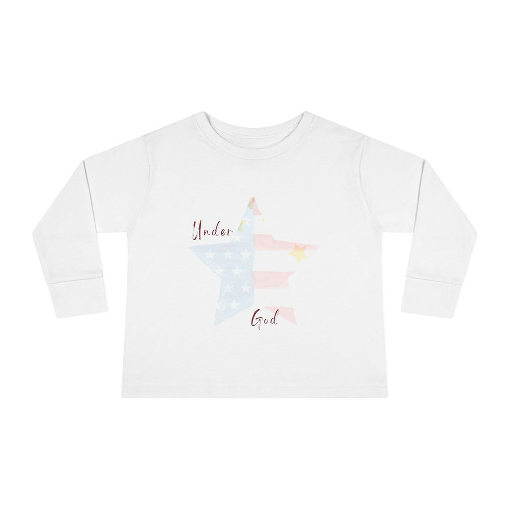 Under God | Watercolor Star Unisex Toddler Long Sleeve Tee