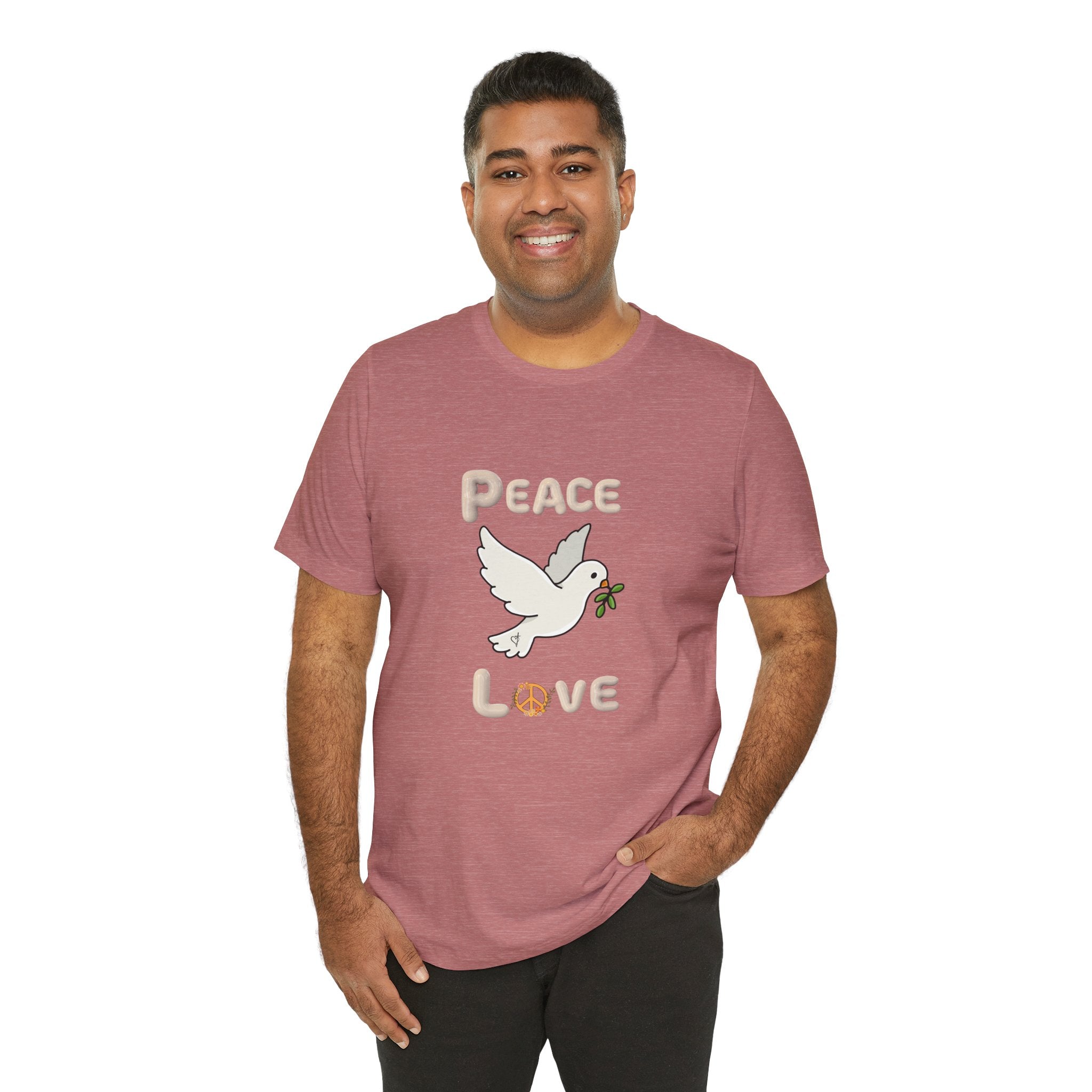 Adult Female Relaxed Comfort Tee:  Peace and Love