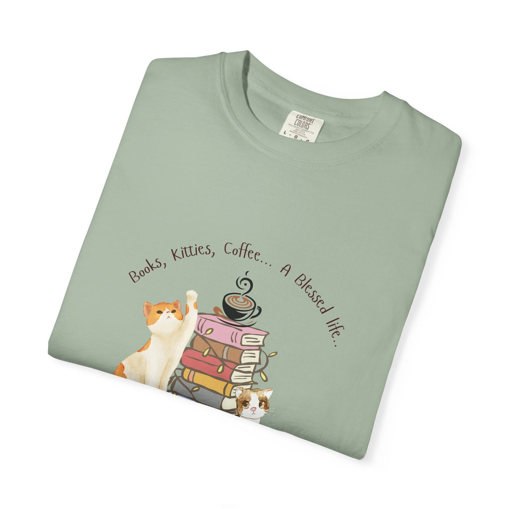 Books Kitties Coffee - A Blessed Life Relaxed Tee