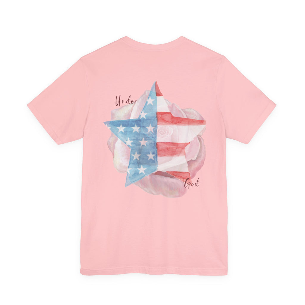 Under God | Soft Watercolor Star & Rose Women's Relaxed Tee