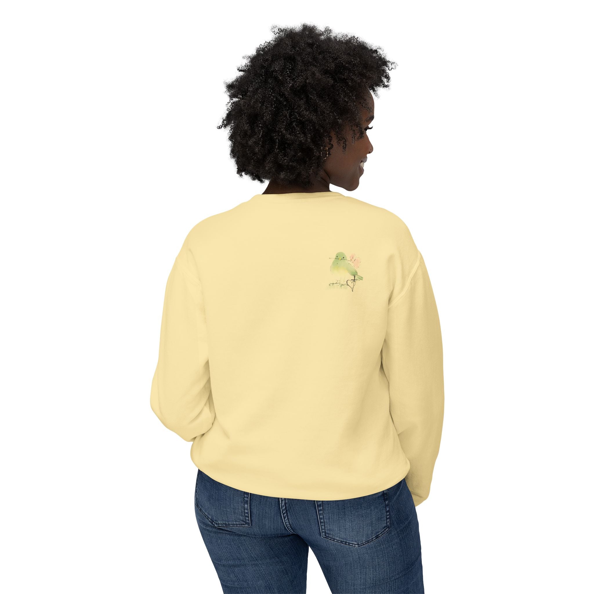 Female Adult Lightweight Crewneck Sweatshirt: Mom… Forever – Nurturing Floral