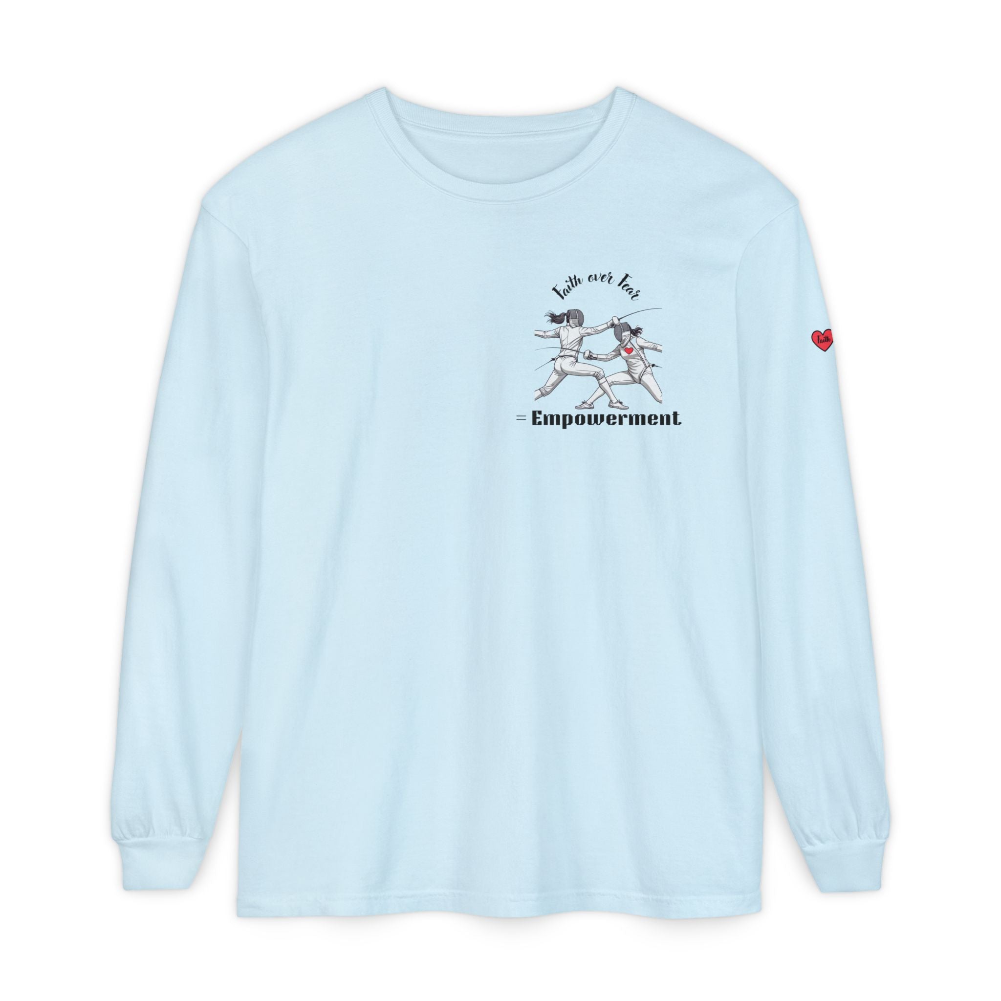 Faith Over Fear – Empowerment Long Sleeve Fencing Tee for Women & Girls