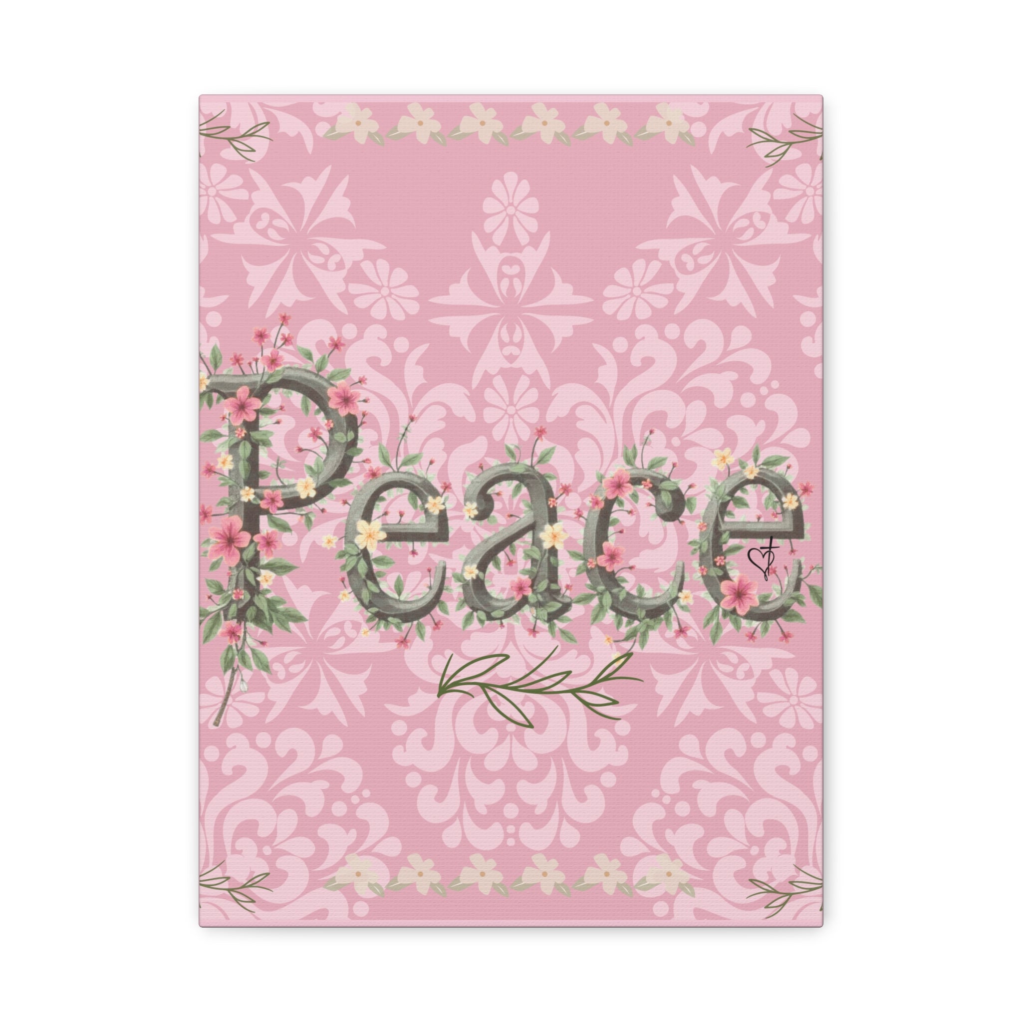 Peace and Love Canvas Art "Peace" Damask
