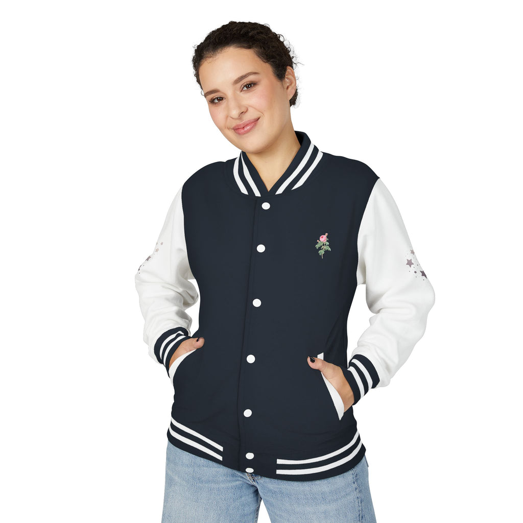 Under God | Watercolor Flag & Roses Varsity Jacket Adult Female