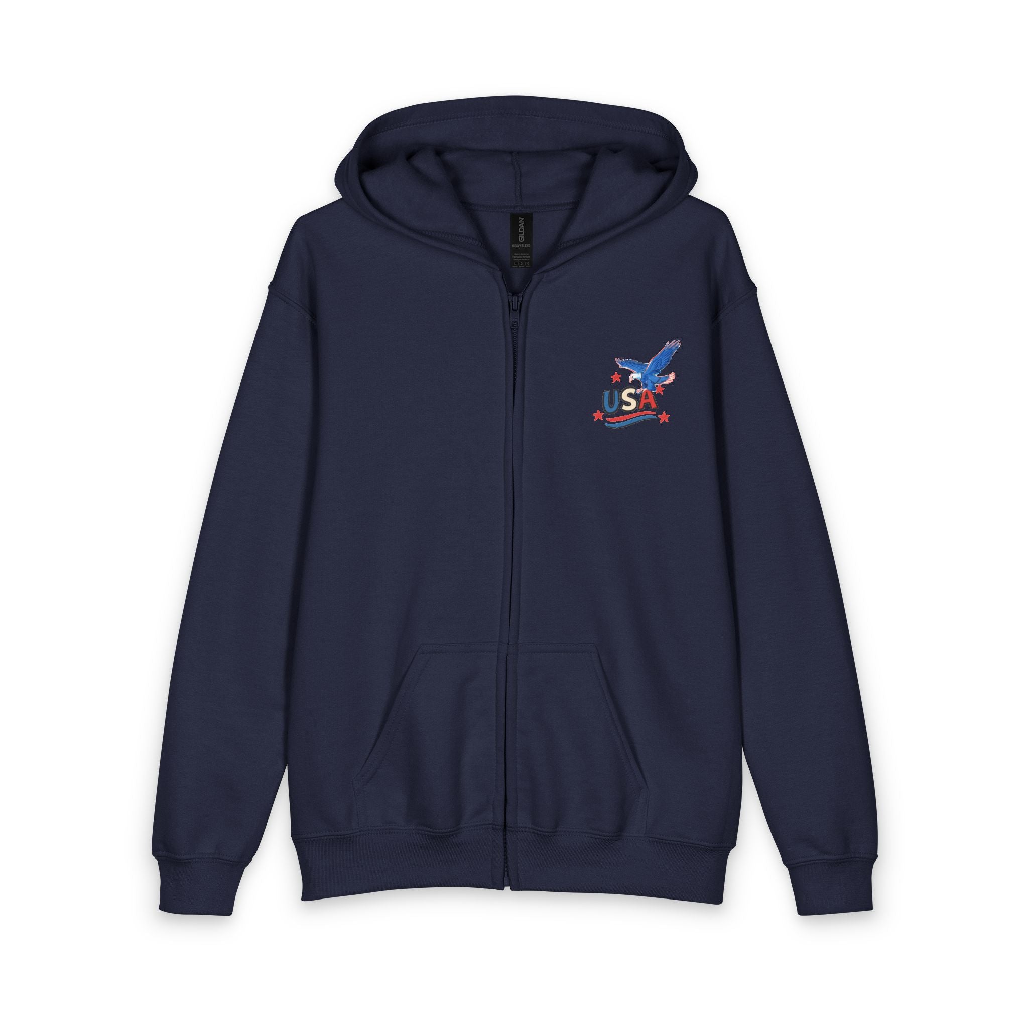 Youth Patriot 250 Anniversary Under God Heavy Blend Zipped Hoodie