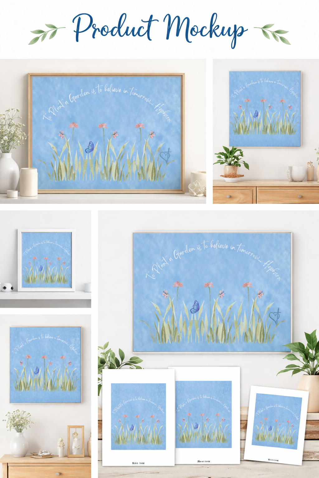 To Plant a Garden Canvas Print – Believe in Tomorrow (Audrey Hepburn Quote) Matte Stretched Wall Art