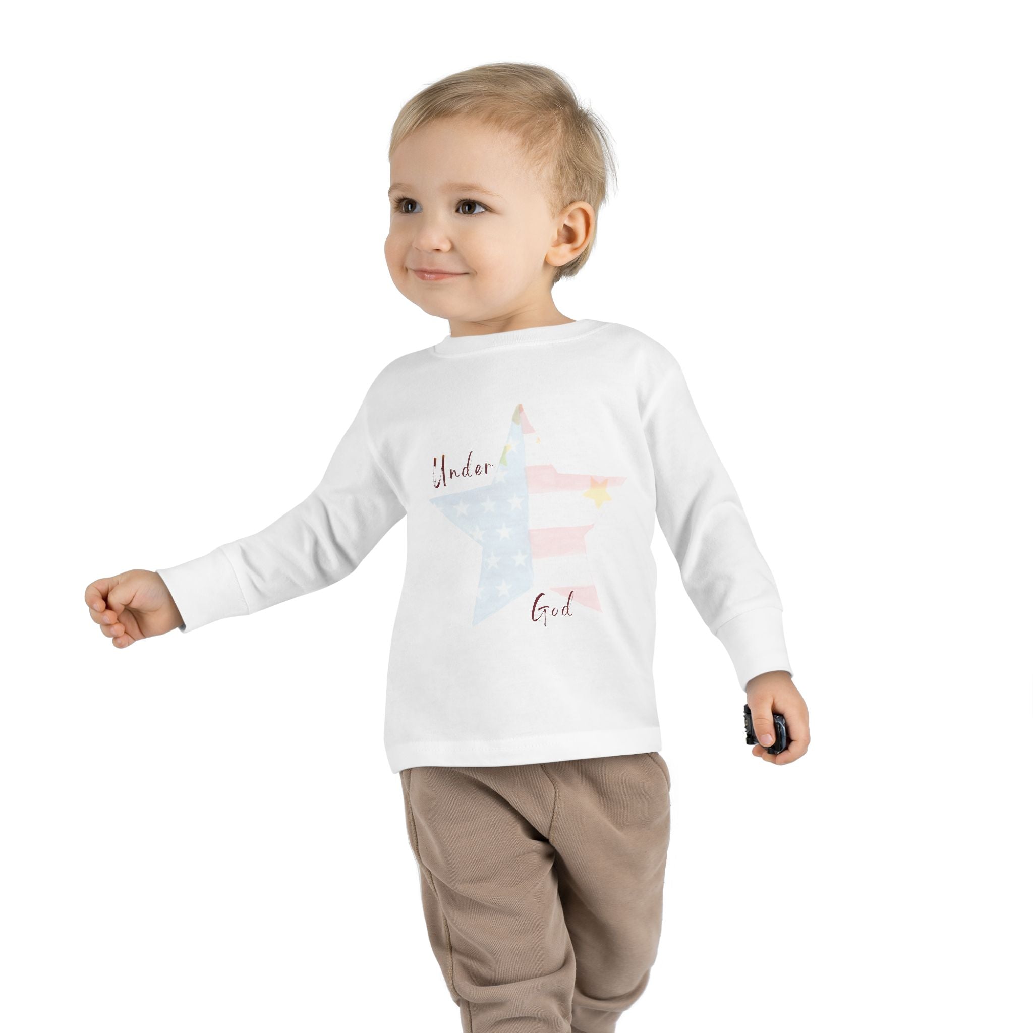 Under God | Watercolor Star Unisex Toddler Long Sleeve Tee