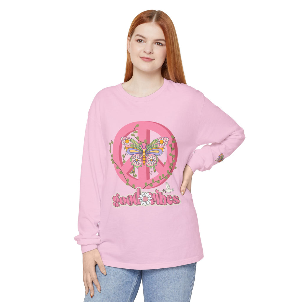 Good Vibes Peace and Love Soft Long Sleeve T-Shirt for Her