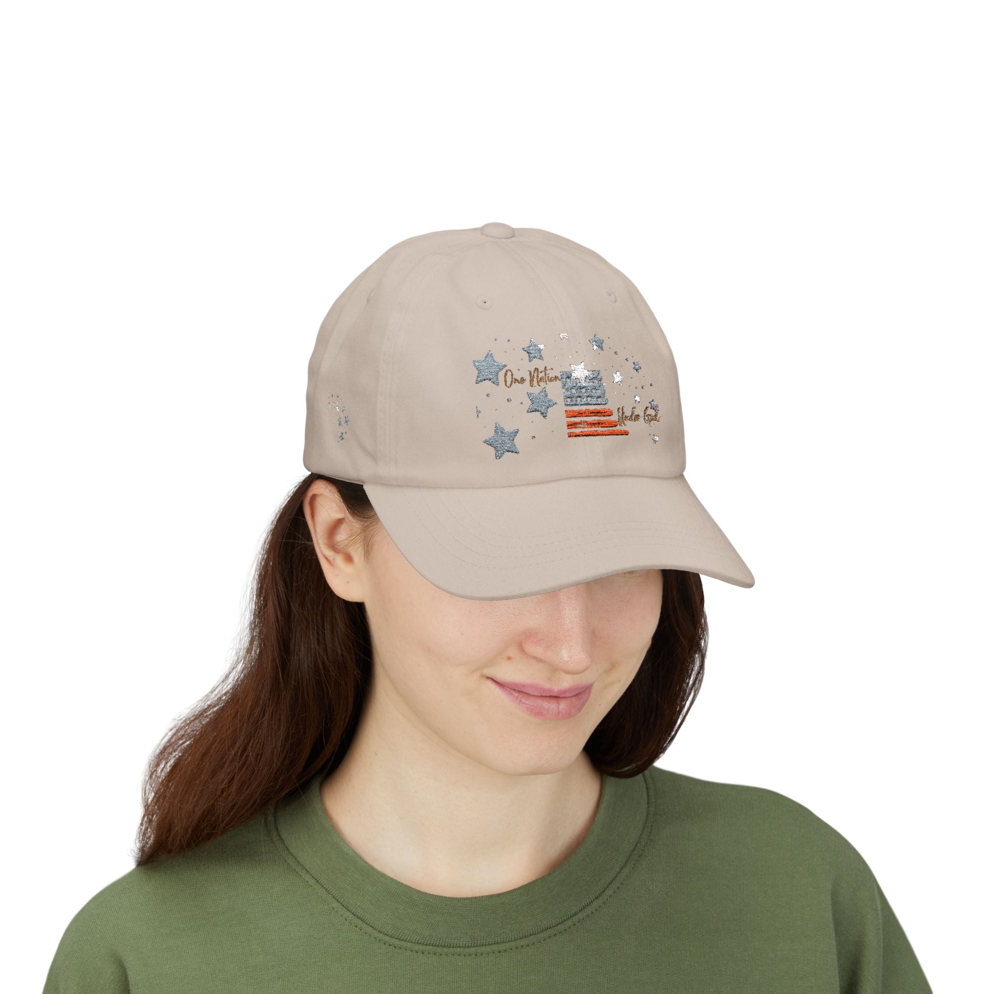 One Nation Under God | Embroidered Stars & Flag Dad Cap