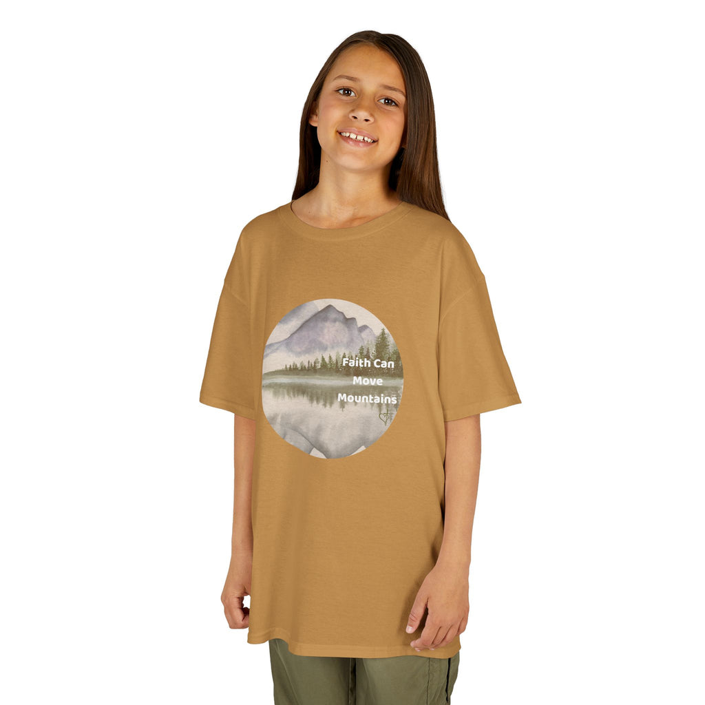 Faith Can Move Mountains:  Unisex US cotton Kids Tee