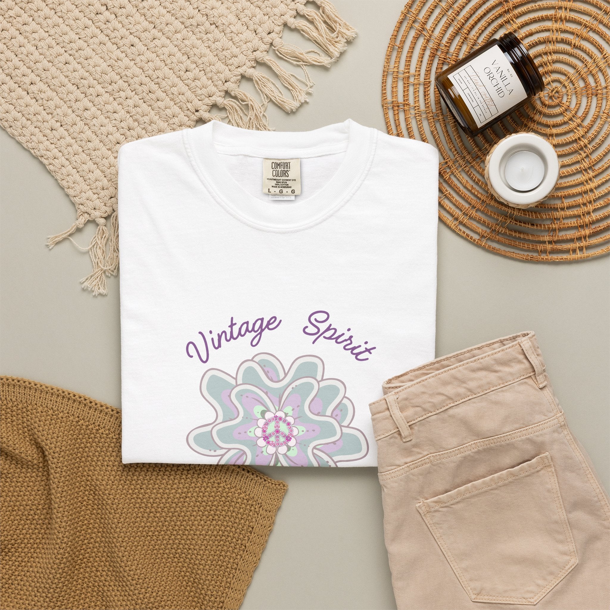 Peace and Love Vintage Spirit Floral T-Shirt -- For Her