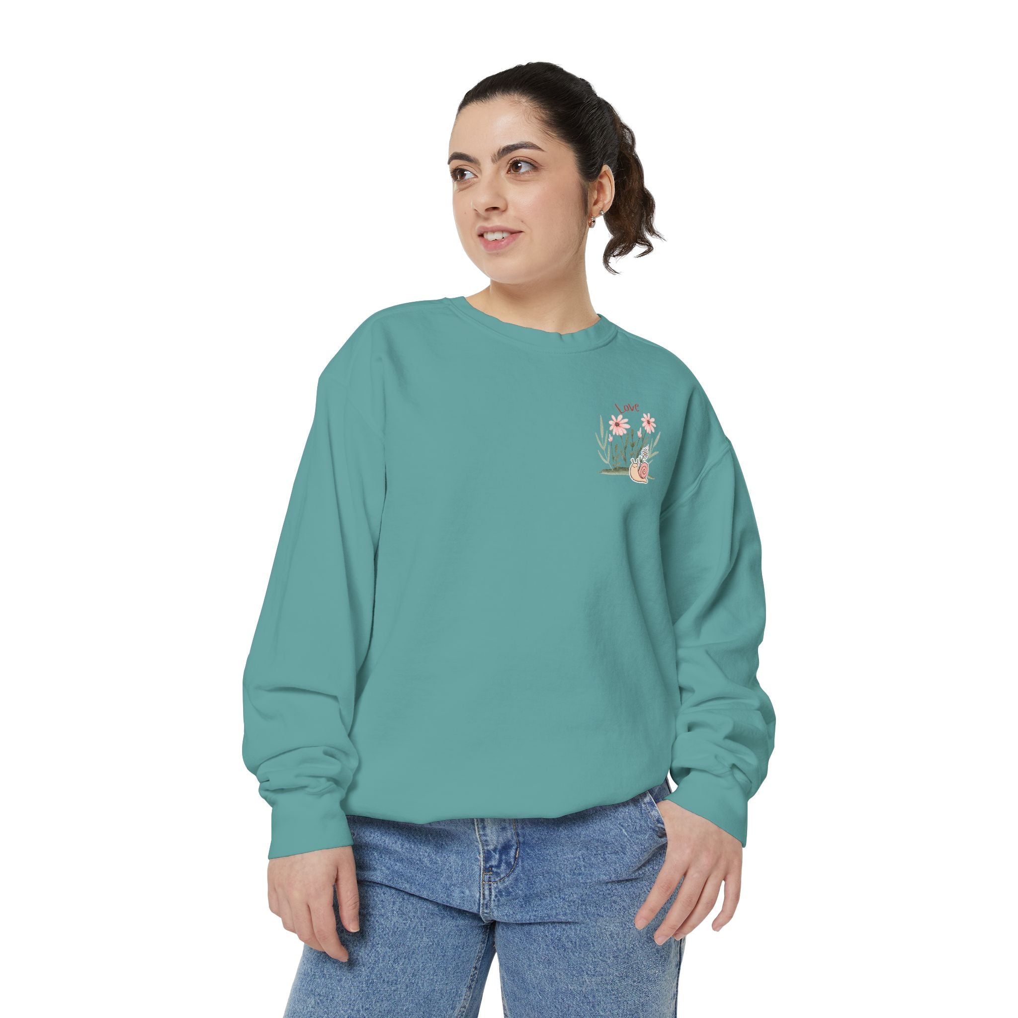 Retro Adult Female Crew Neck Sweatshirt:  All You Need is Love
