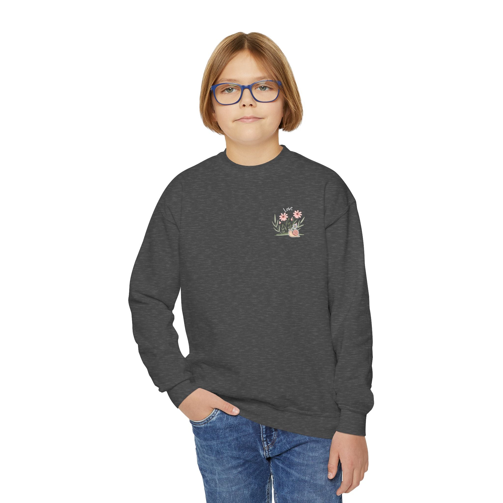 Youth Female Retro Crewneck Sweatshirt:  All You Need is Love
