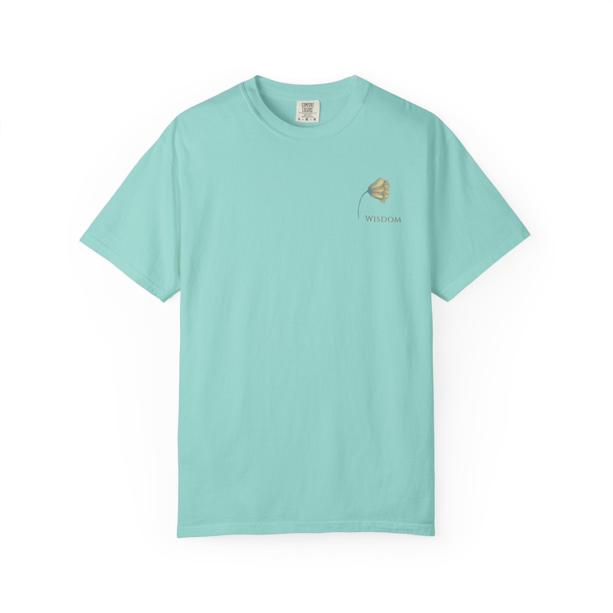Whispers Collection™ | “Wisdom” Comfort Colors® Garment-Dyed Tee | Inspirational Botanical Shirt | Literary Minimalist Graphic Tee Women Adult
