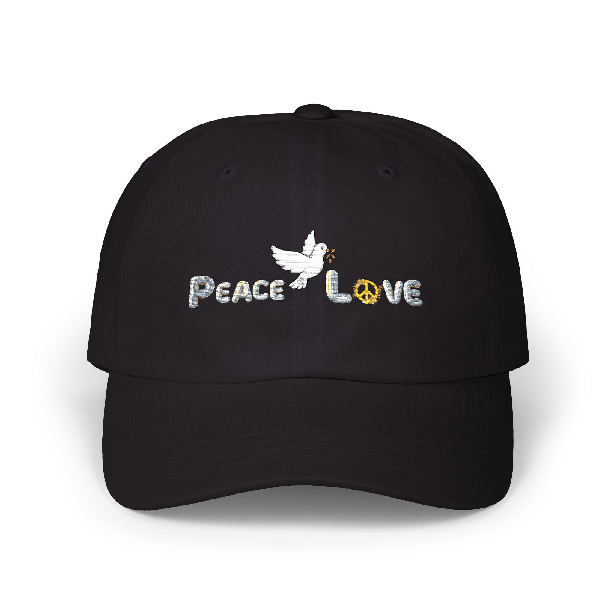 Unisex Peace and Love Adult Embroidered Cap