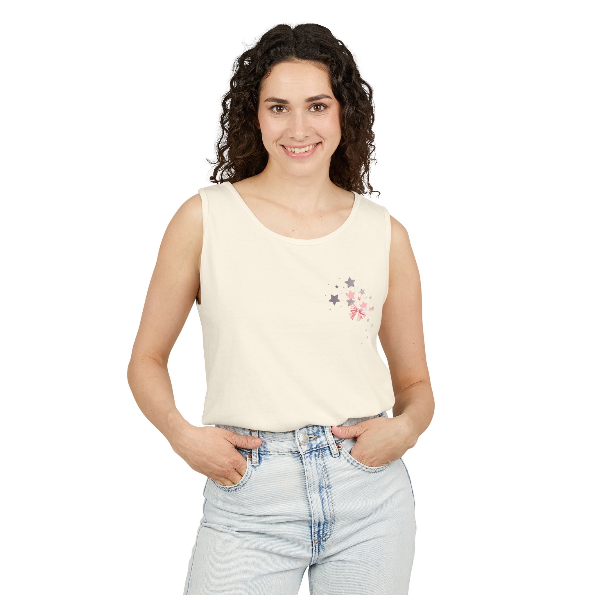Then, Now and Always | Watercolor Flag & Roses Women's Tank Top