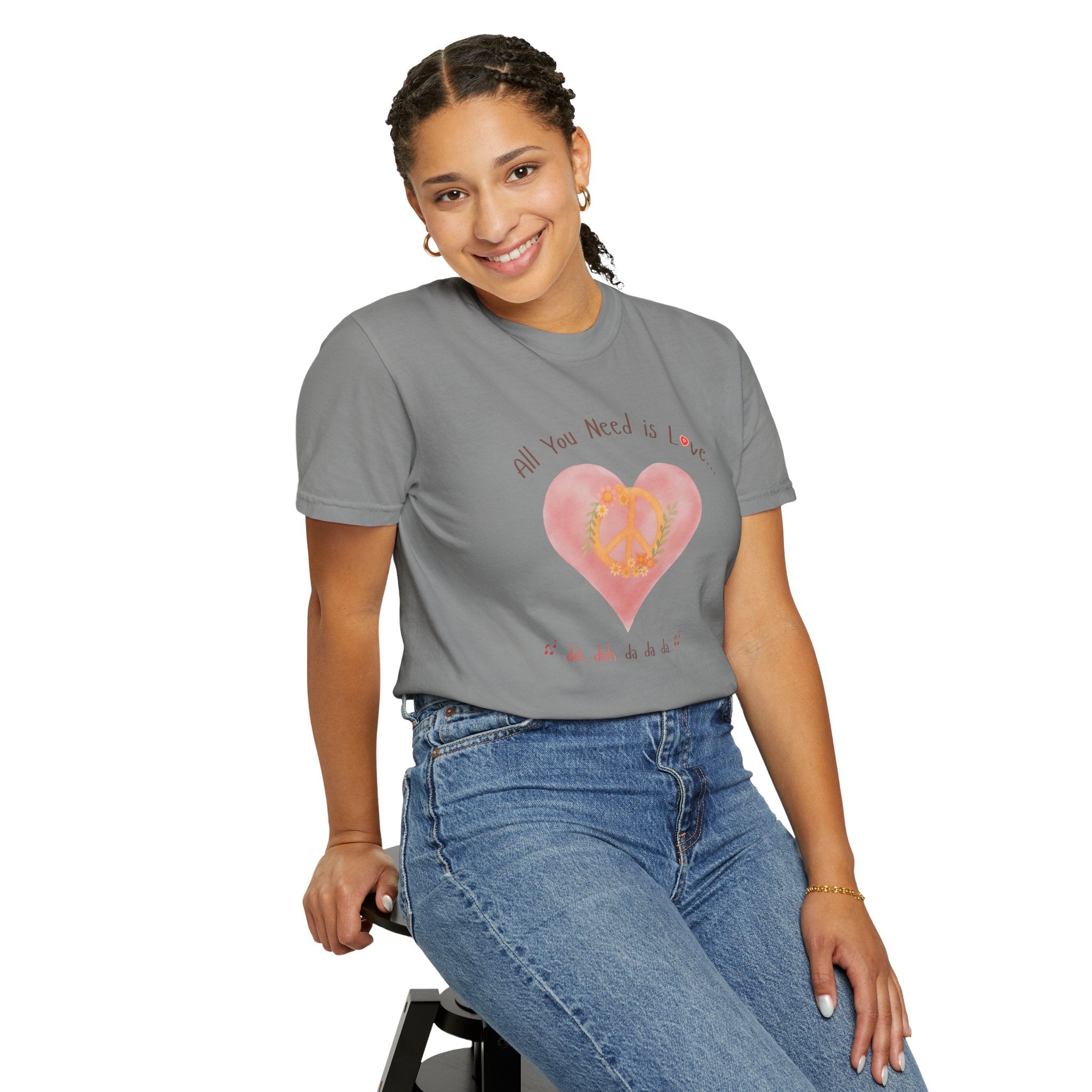 Peace and Love — Watercolor All You Need Is Love Tee — For Her