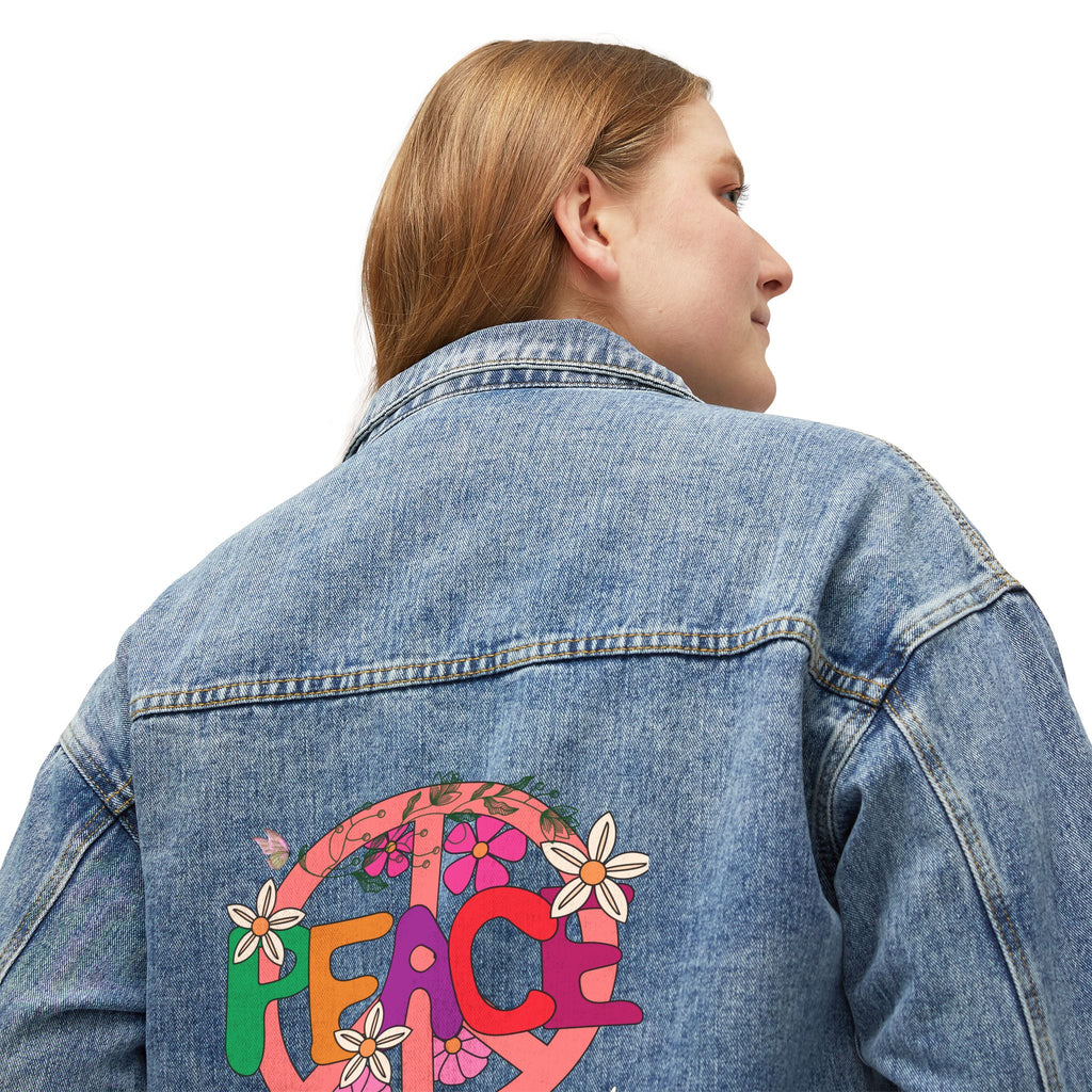 Adult Female Denim Jean Jacket:  "My Peace I give you"