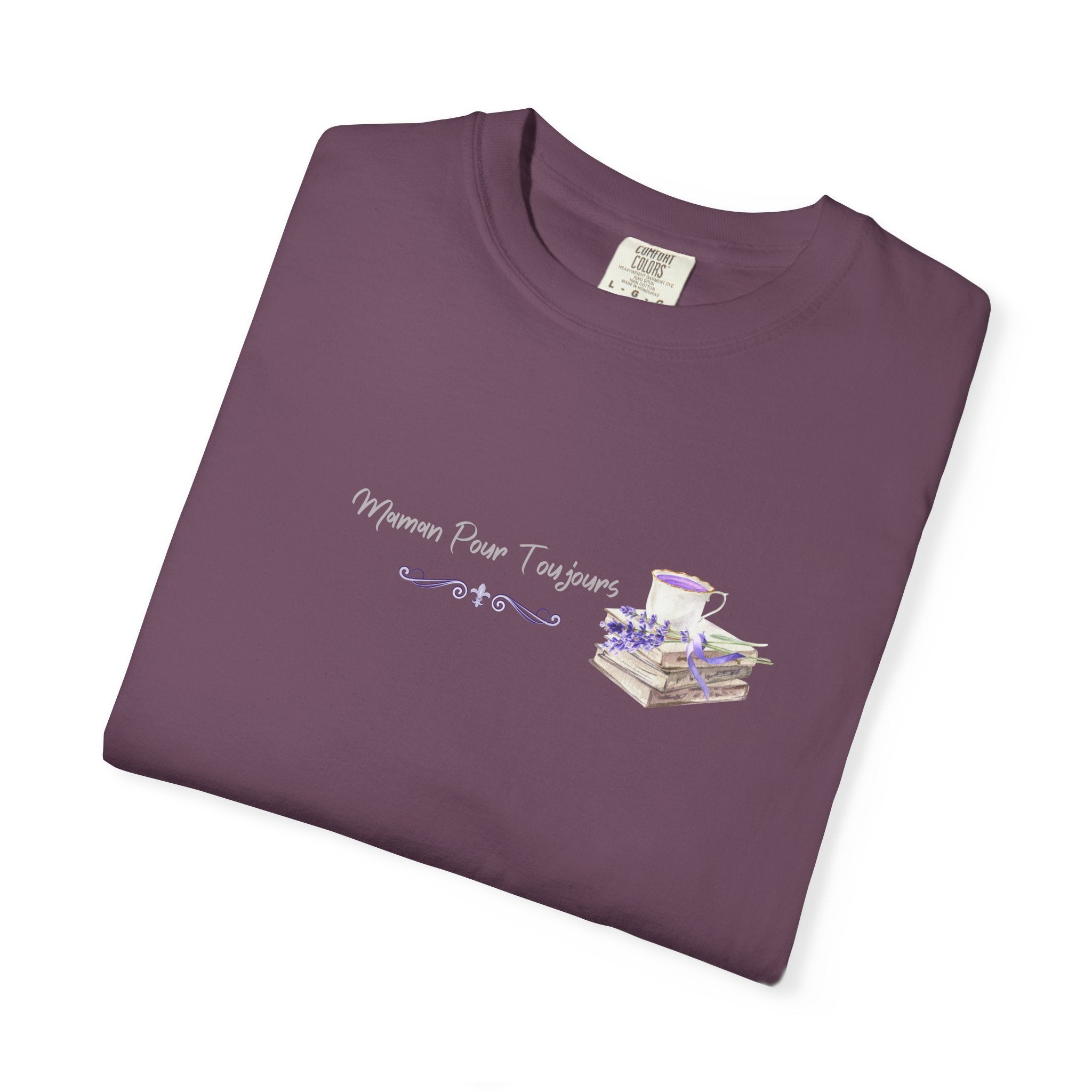 Maman Pour Toujours | French Mom Forever Books & Coffee T-Shirt – Adult Female Mother's Day Gift