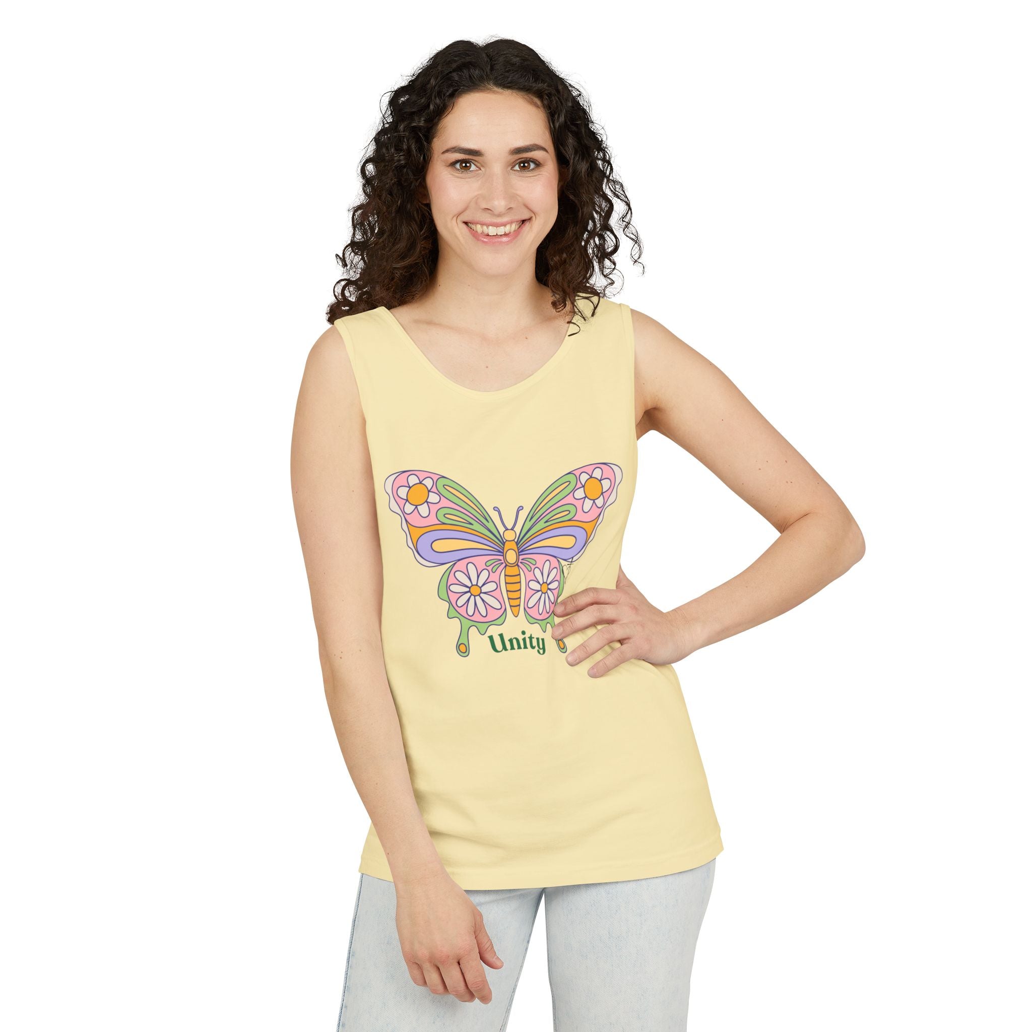 Soft Garment-Dyed Tank Top for Her:  Unity Heals