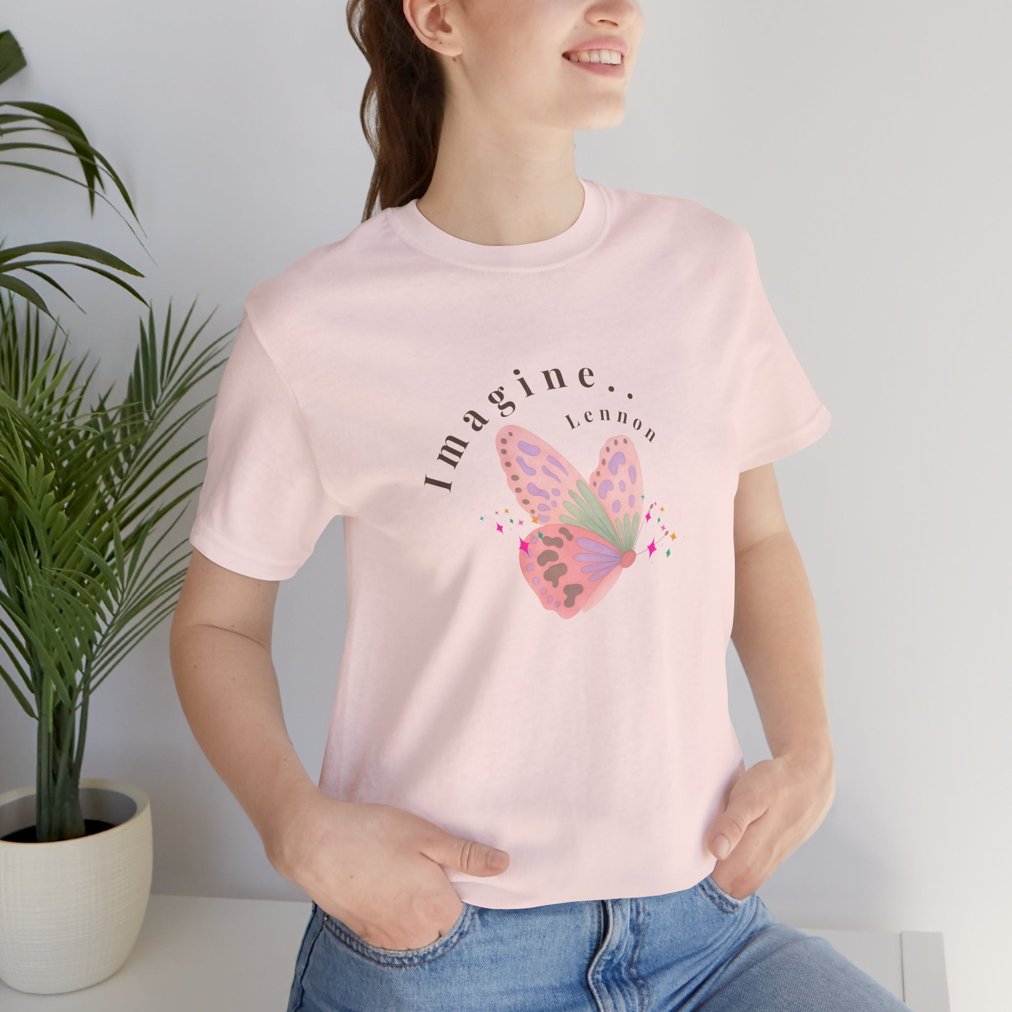 Peace and Love Imagine Tee | John Lennon 70's Butterfly Graphic T-Shirt