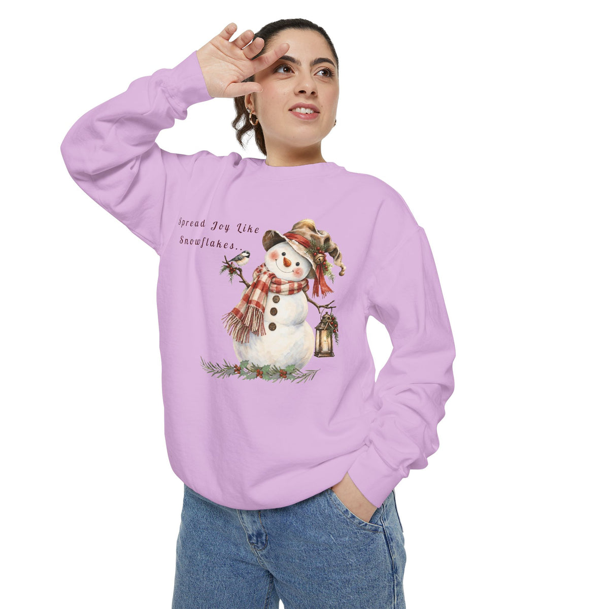 Spread Joy Like Snowflakes | Comfort Colors Snowman Sweatshirt