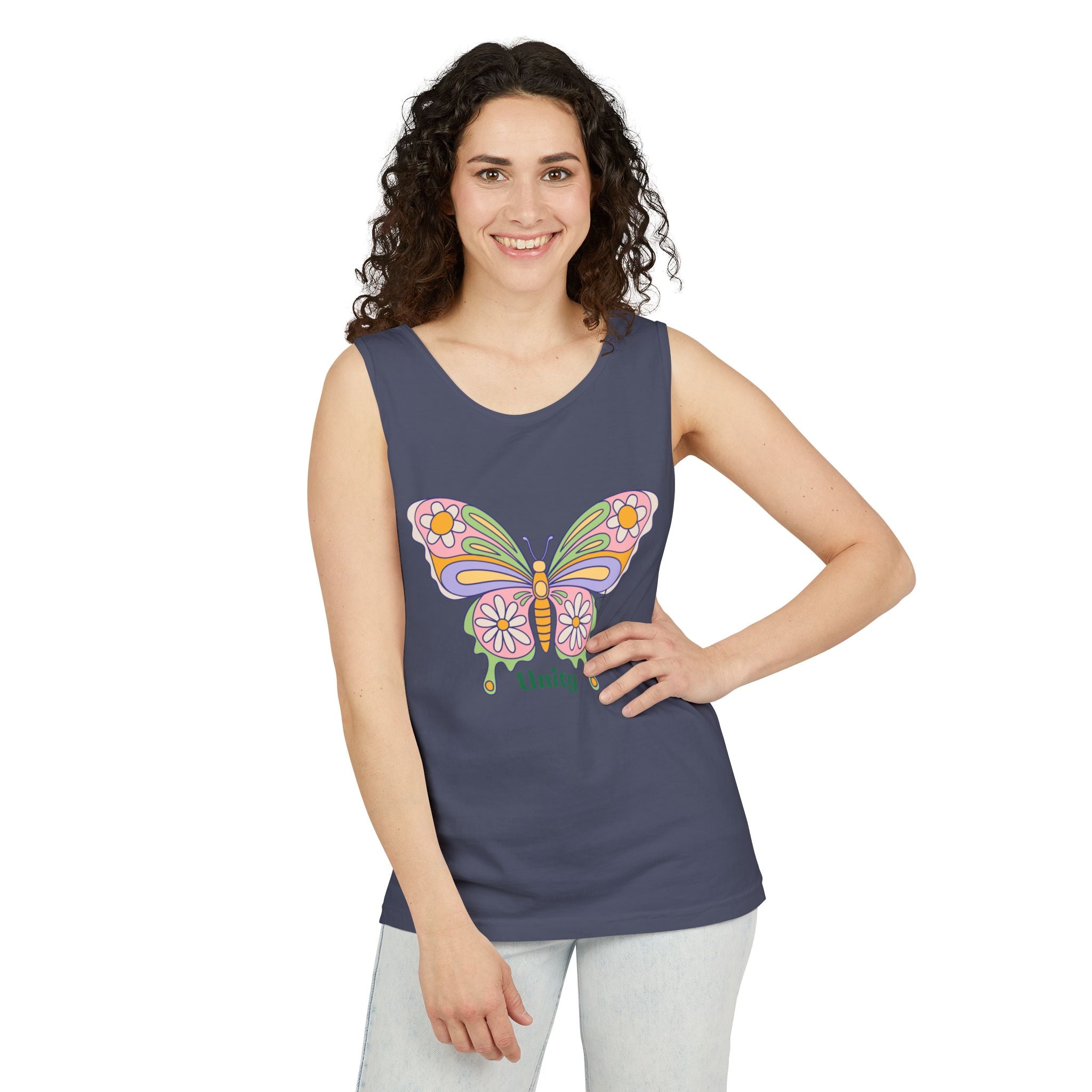 Soft Garment-Dyed Tank Top for Her:  Unity Heals