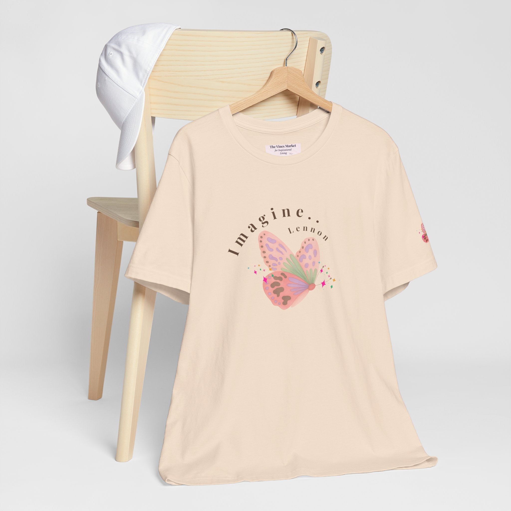 Peace and Love Imagine Tee | John Lennon 70's Butterfly Graphic T-Shirt