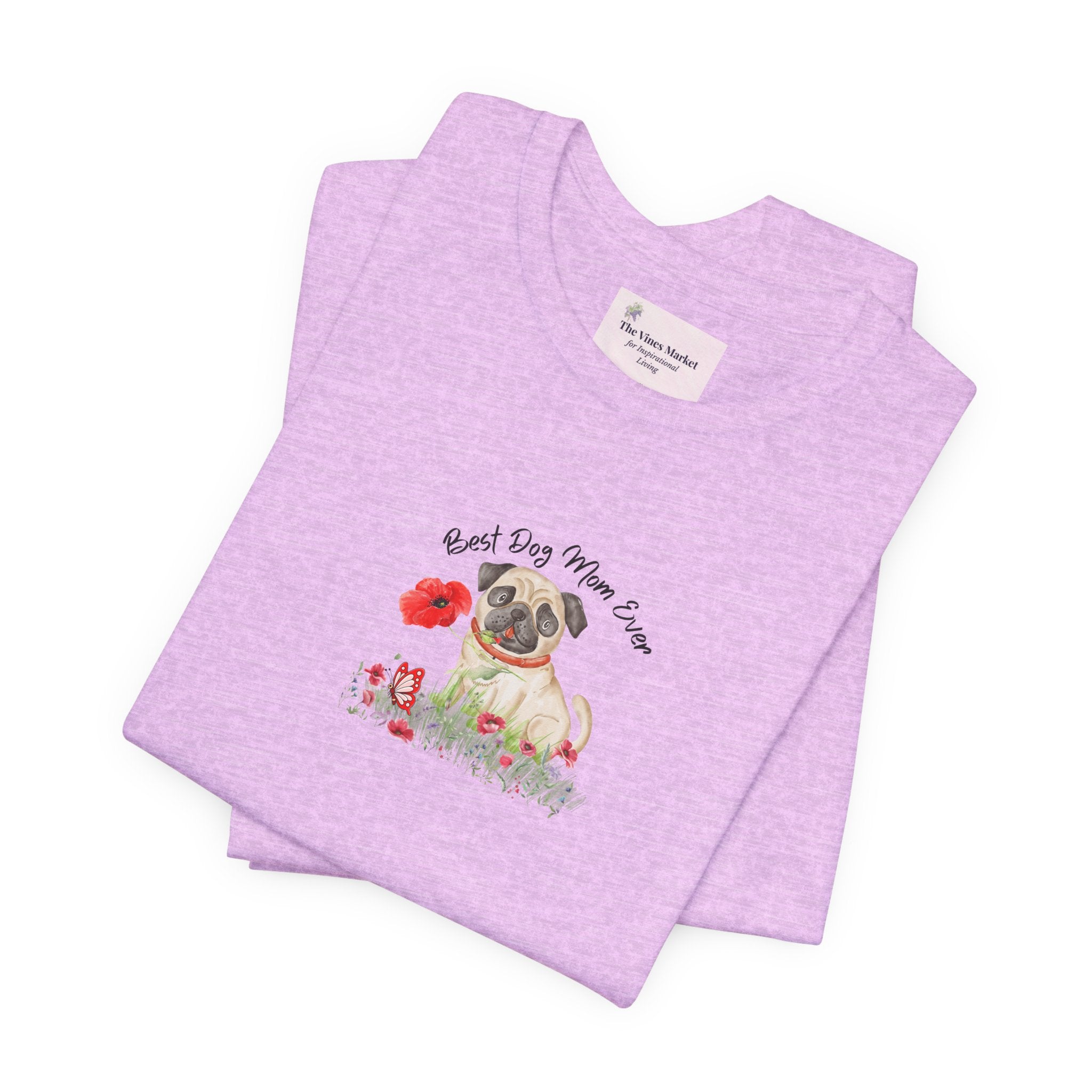 Best Dog Mom Ever Pug T-Shirt – Cute Dog Lover Gift Adult Female
