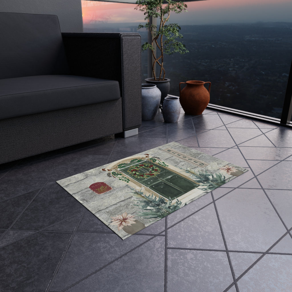 Blessed | Christmas Cottage Door Outdoor Rug