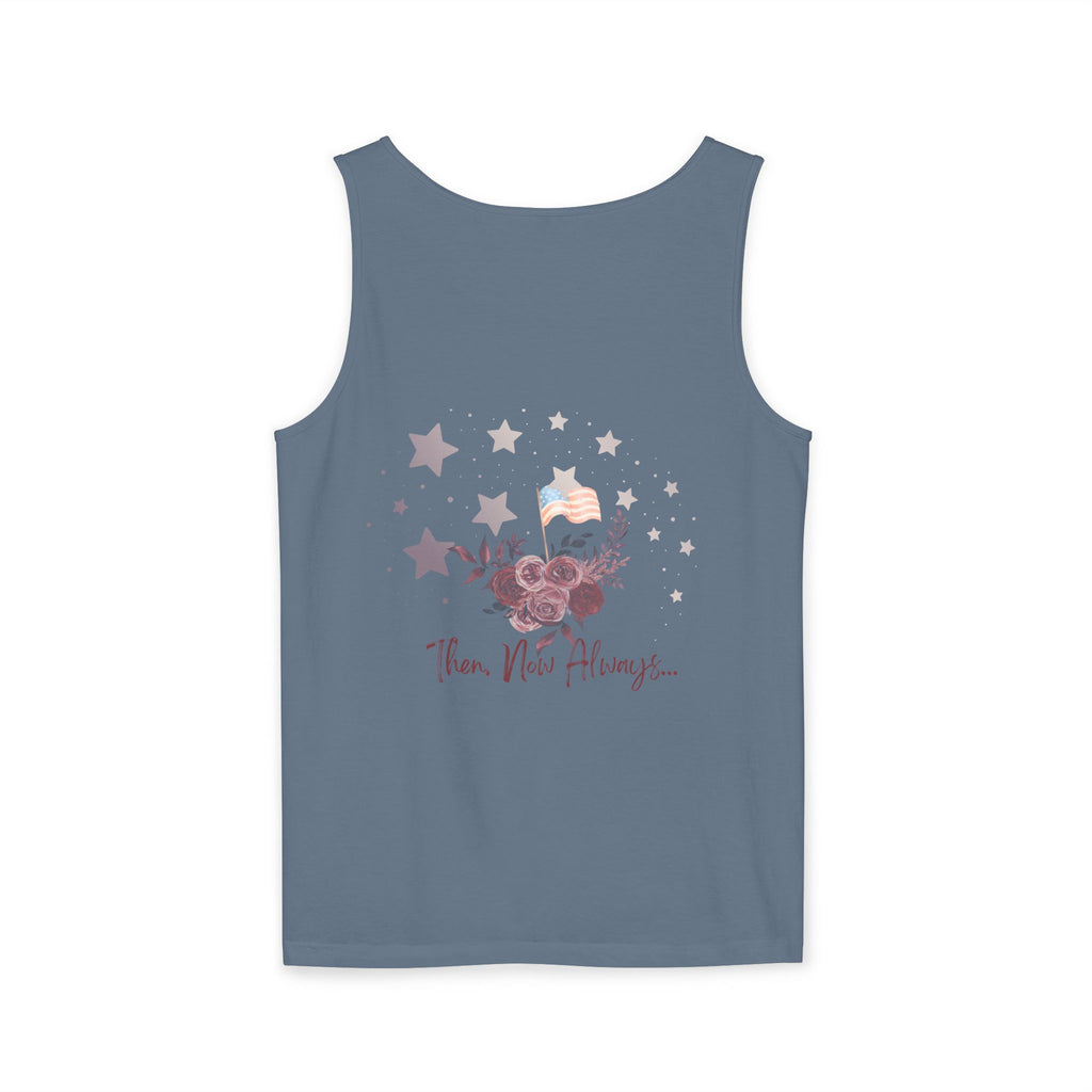 Then, Now and Always | Watercolor Flag & Roses Women's Tank Top