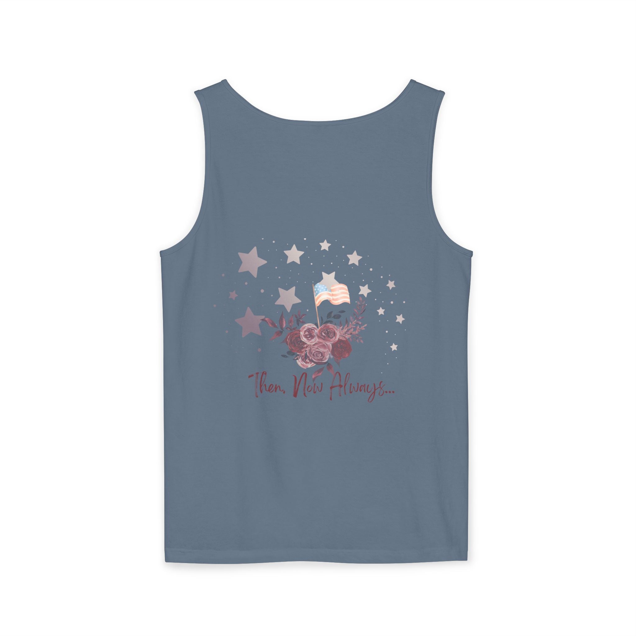 Then, Now and Always | Watercolor Flag & Roses Women's Tank Top