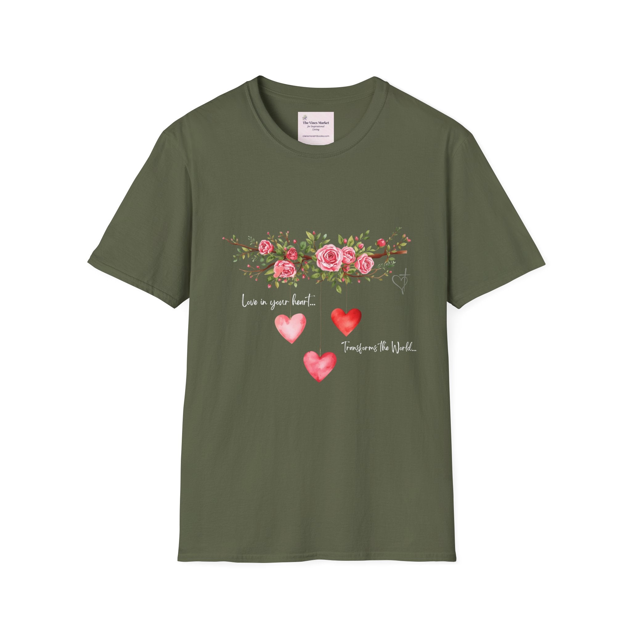 Love in Your Heart Transforms the World Tee – Women's Floral Heart Crewneck