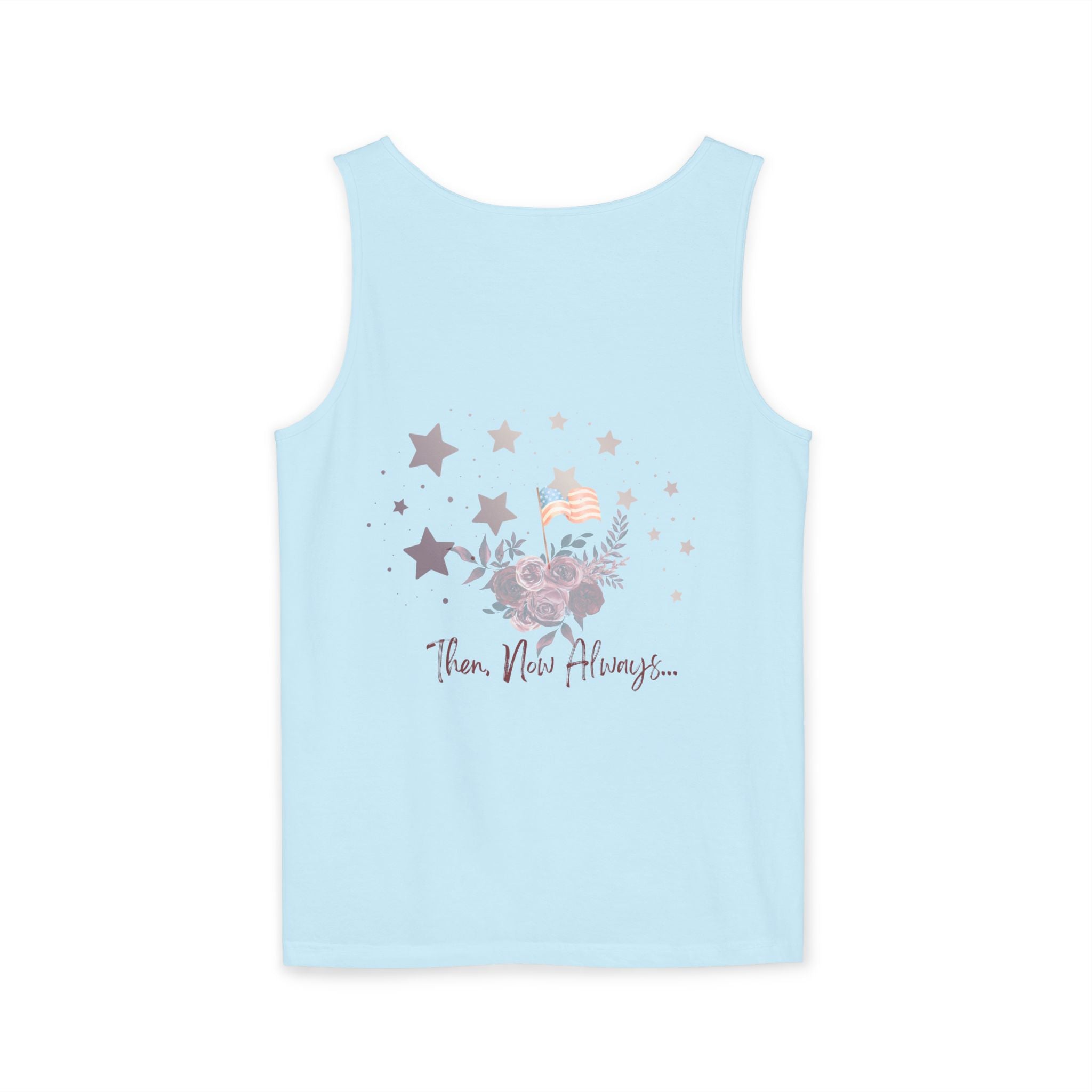 Then, Now and Always | Watercolor Flag & Roses Women's Tank Top