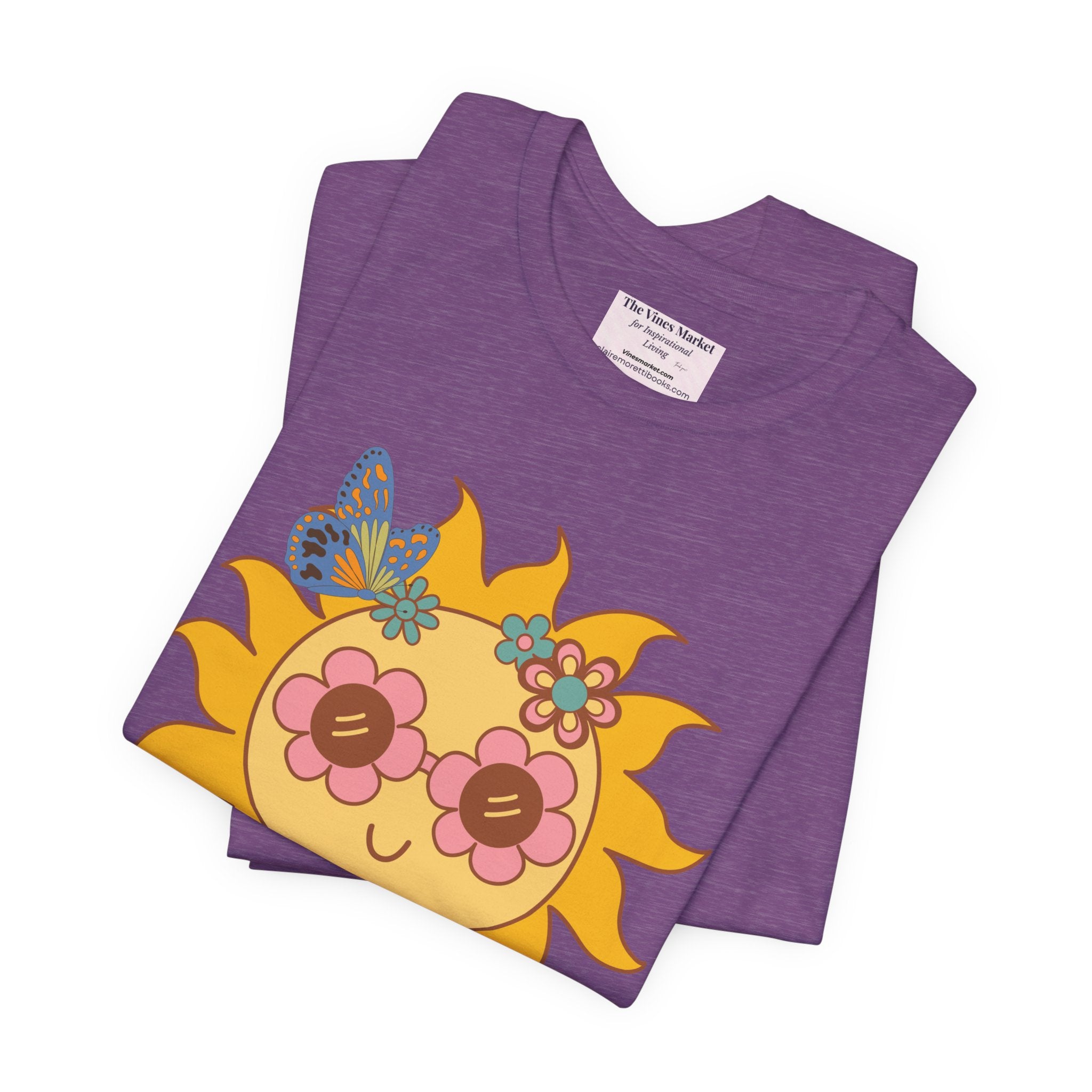 Groovy Sunflower Tee — 70s Retro Sun Graphic T-Shirt
