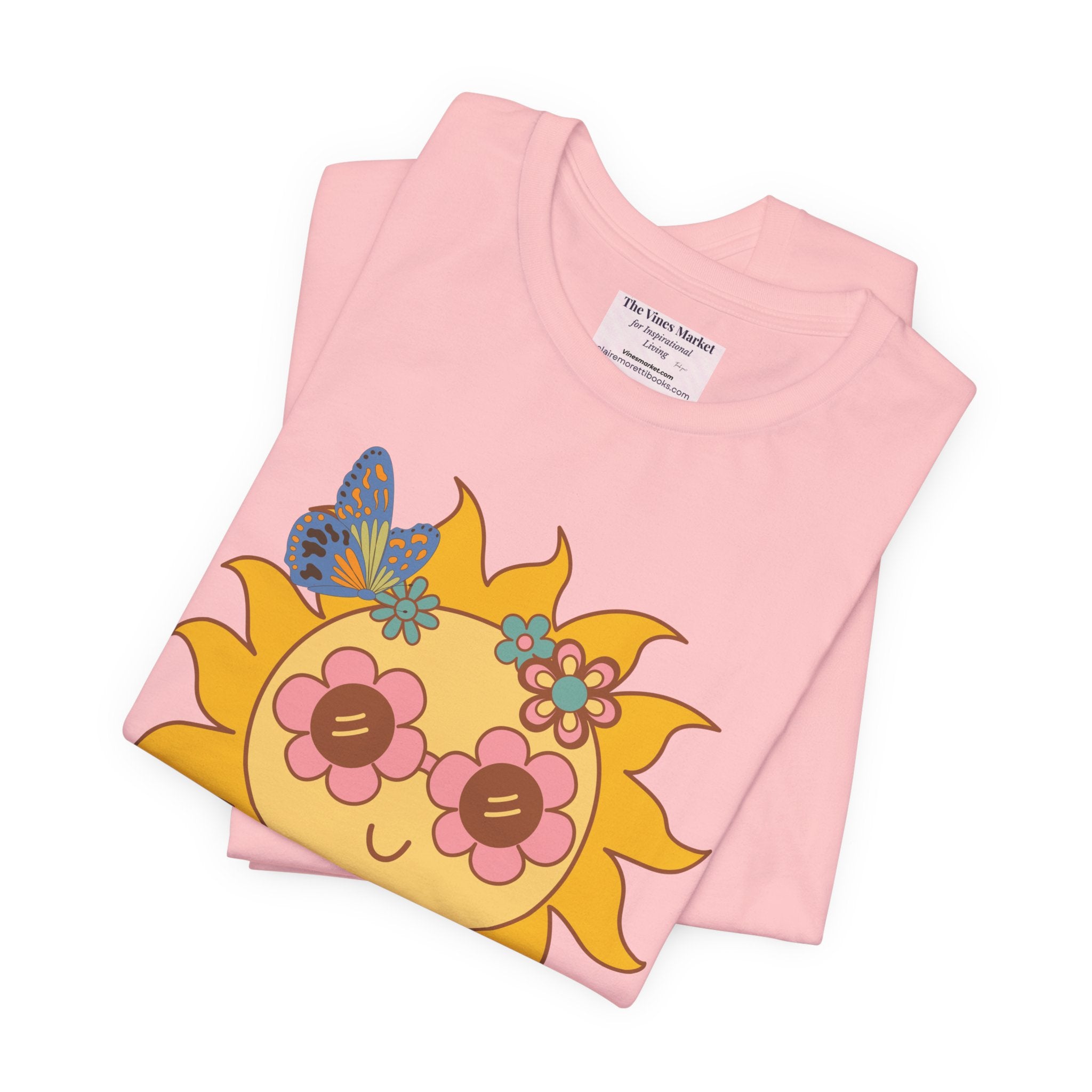 Groovy Sunflower Tee — 70s Retro Sun Graphic T-Shirt