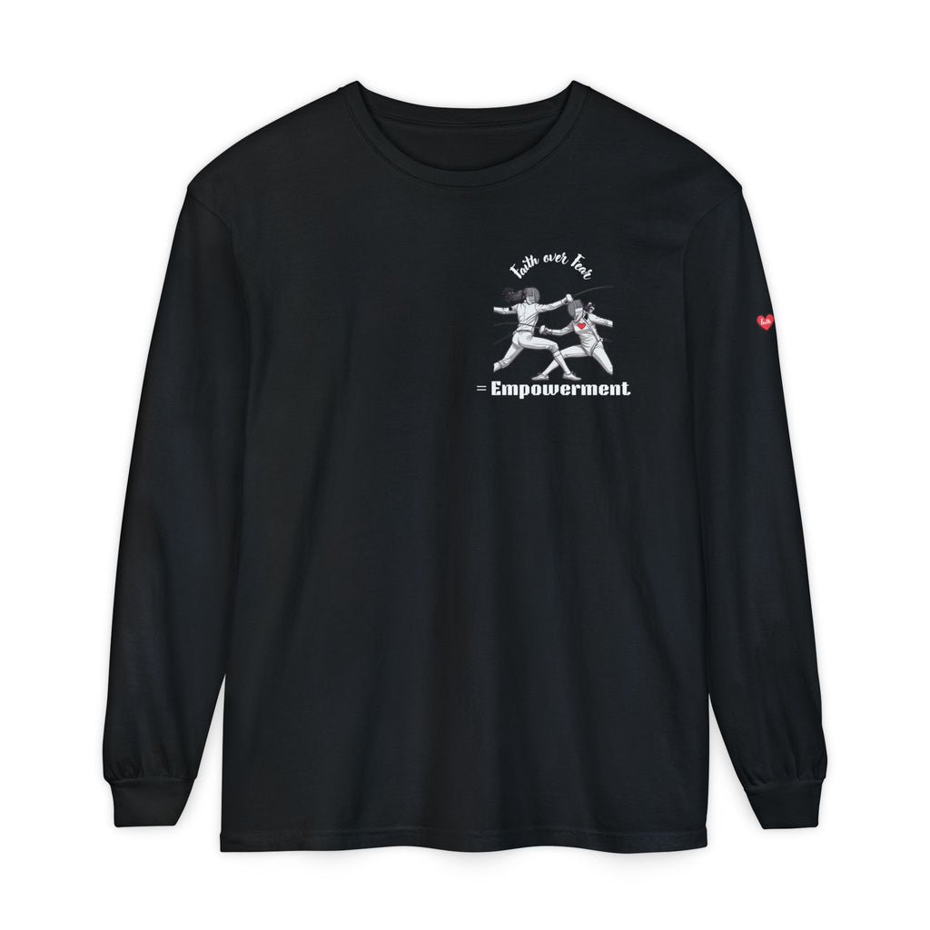 Faith Over Fear – Empowerment Long Sleeve Fencing Tee for Women & Girls