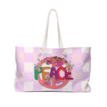 Weekender Bag: Peace Begins With You | Pastel Checkerboard Peace Dove Tote Bag