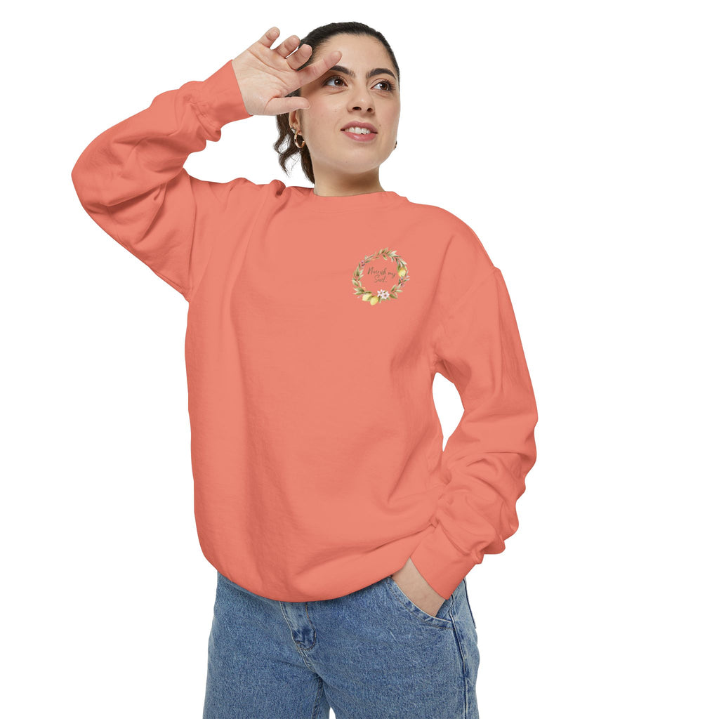 Nourish My Soul | Lemon Tree Comfort Colors Crewneck Sweatshirt – Faith & Soul Care Adult Female