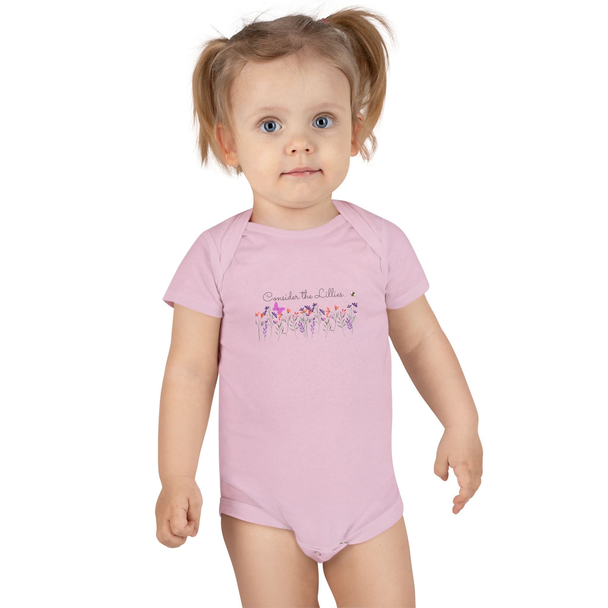 Baby Girls' Onesie — 'Consider the Lilies' Floral Christian Infant Bodysuit